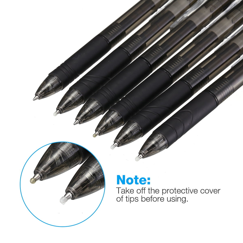 12 Gel Pens, Fine Point, 0.7 mm Retractable Clicker Pens,Black - Image 2