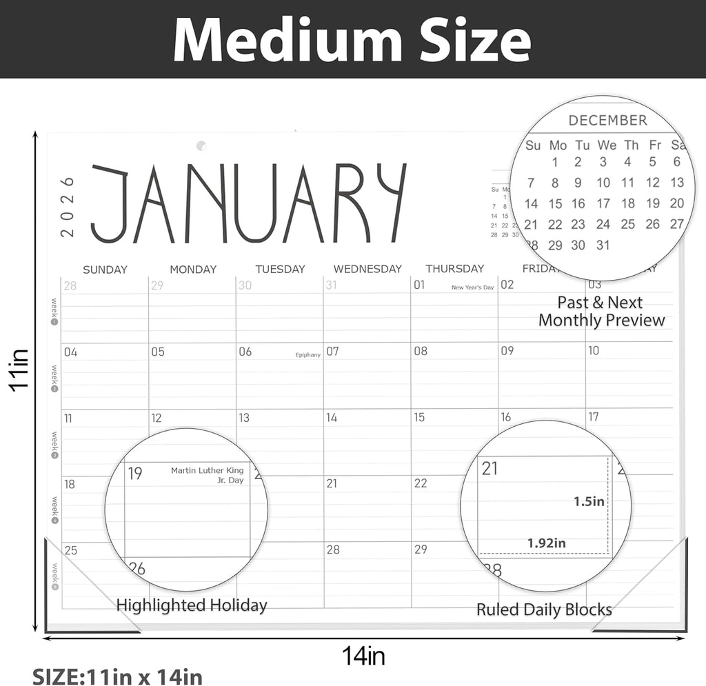 GuassLee 36 Month Desk Calendar 2026, . 2026 to December. 2028, 14" X 11" Monthly Planner with Thick Paper for Office... - Image 2