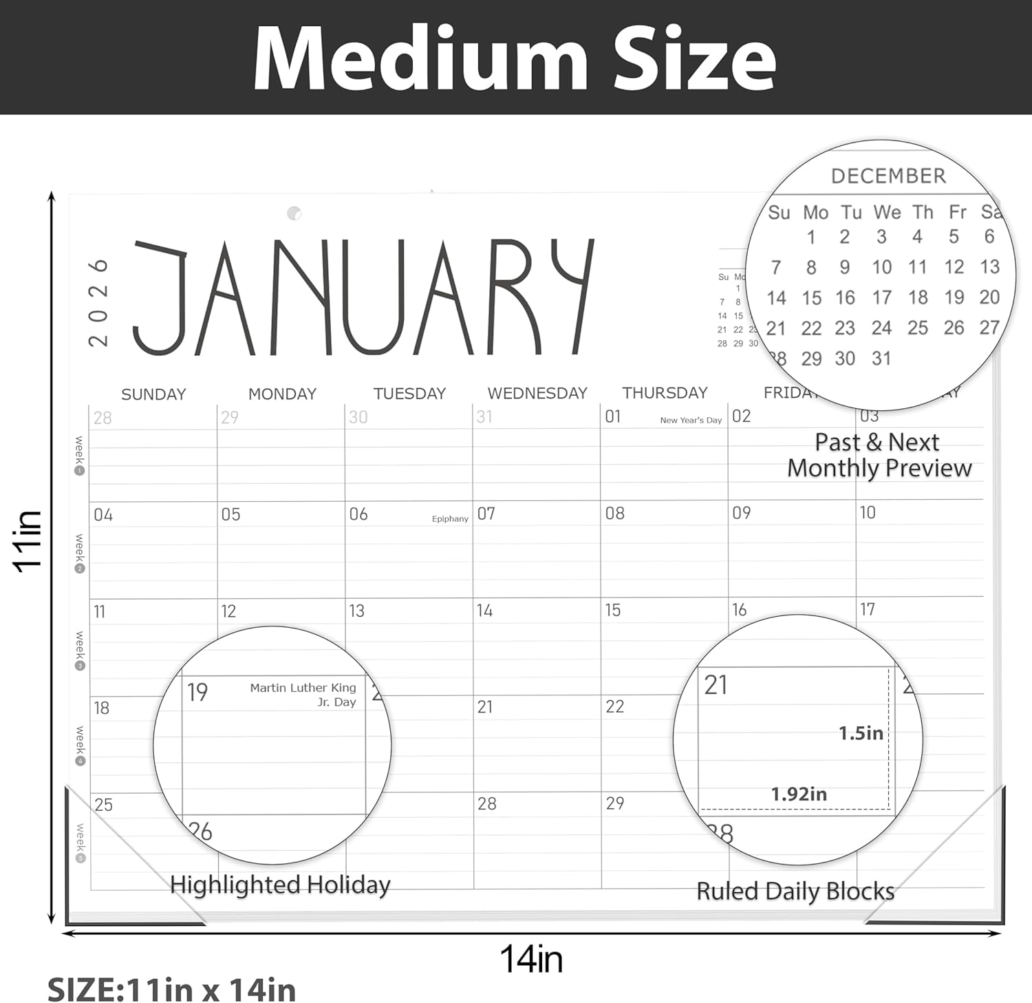 GuassLee 36 Month Desk Calendar 2026, . 2026 to December. 2028, 14" X 11" Monthly Planner with Thick Paper for Office... - Image 2