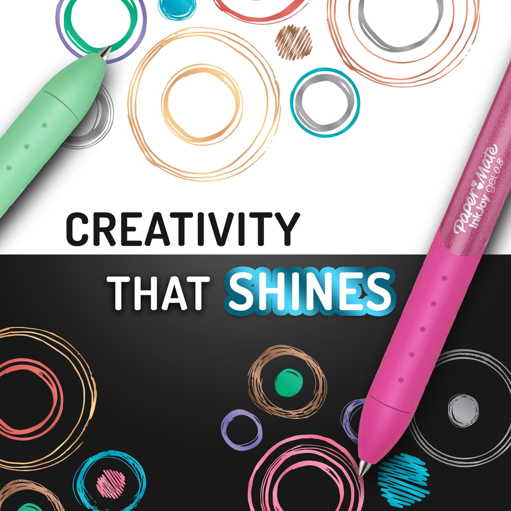 InkJoy Gel Pens, Metallic Pens, Retractable, Medium Point (0.8mm) Assorted Colors, 3 Count - Image 6