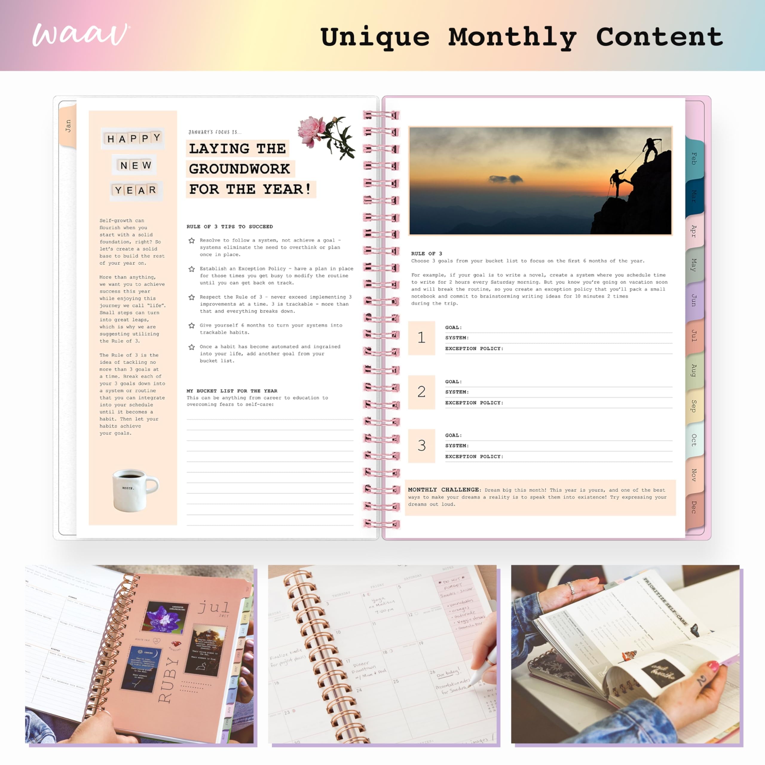 Blue Sky WAAV 2026 Weekly and Monthly Planner Calendar, January 2026 - December 2026, 5.875" x 8.625", Flexible Cover, Durable Twin Wire Bin - Image 5