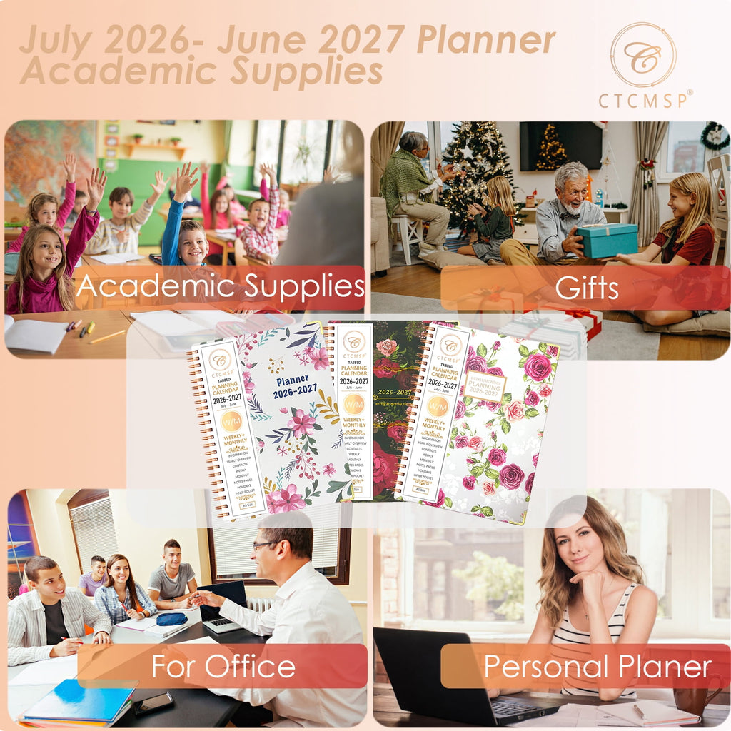 2026-2027 Calendar Notebook(Jul.2026-Jun.2027,6.3"x8.5") Weekly Monthly for Women Men 2026-2027 Supplies-Flower - Image 6