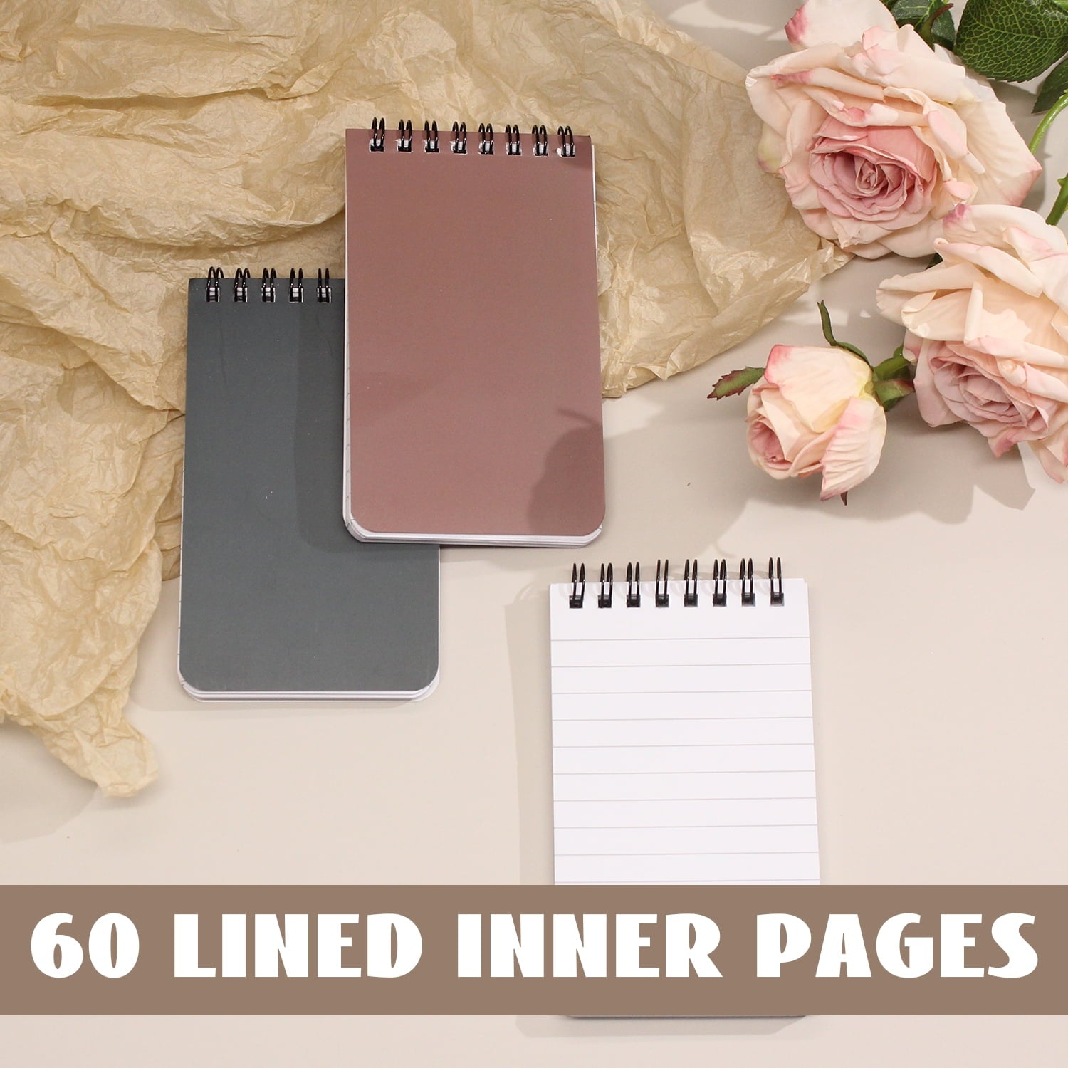 6 Pcs Small Lined Pocket Notebooks 3" x 5", Boho Mini Little Spiral Note book, Nursing Notepad, for Home Work, Office... - Image 5