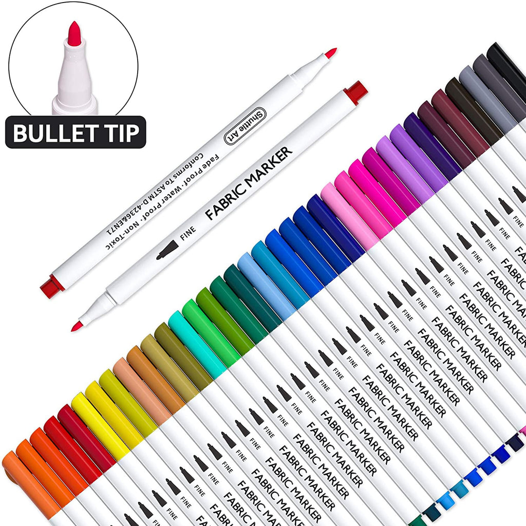 Shuttle Art Non-Toxic Permanent Fabric Markers (36 Colors) - Image 3