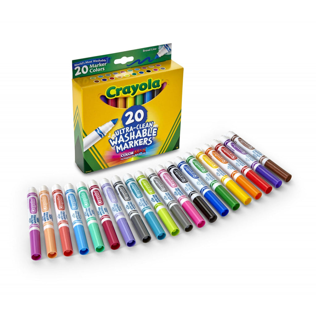 Crayola Ultra-Clean Washable Broad Line Markers, 20 Ct, Back to School Supplies, Classic Colors, Classroom Must Haves - Image 2