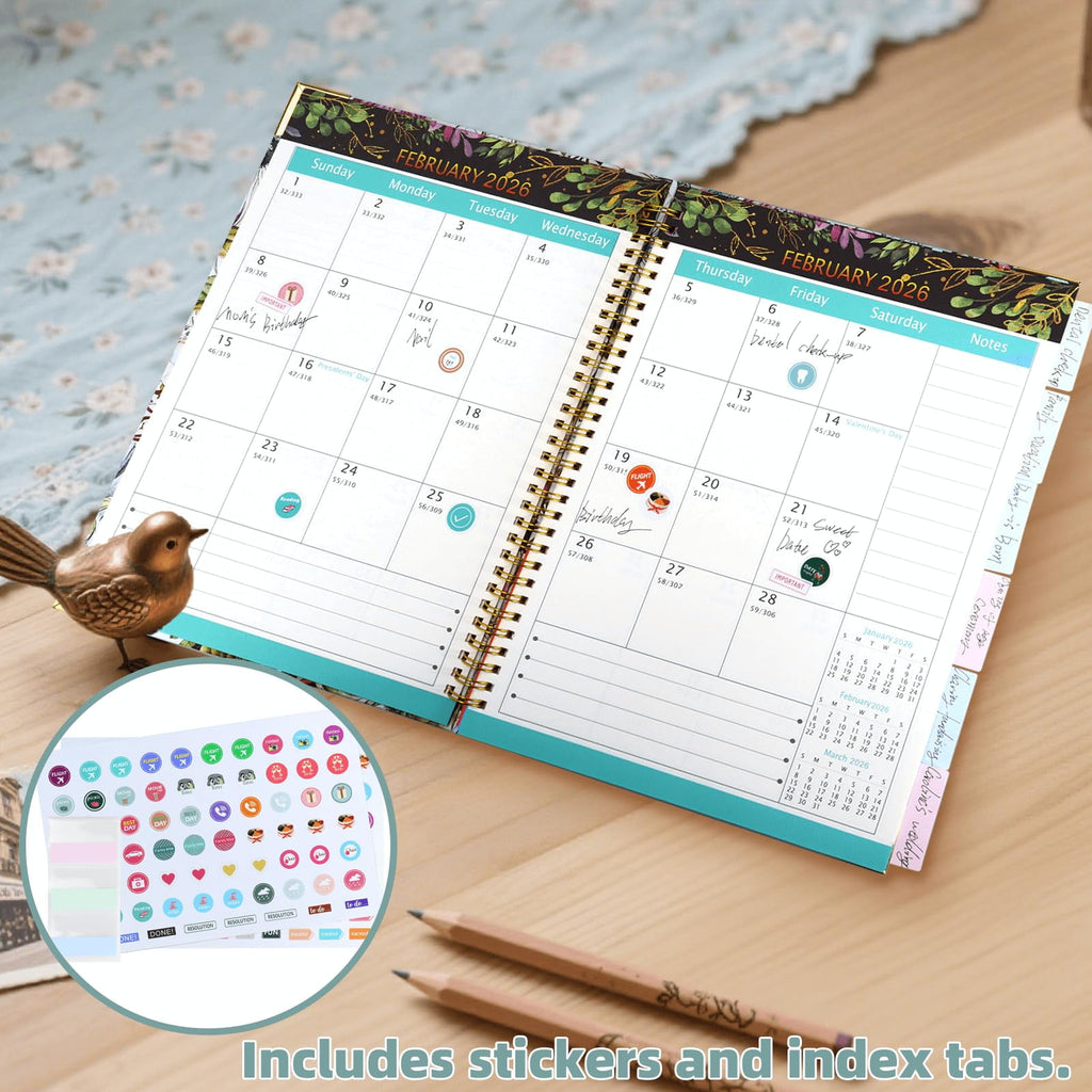 2026-2028 , Large 3 YearCalendar for 2026,2027,2028 with Views, Colorful Tabs, Notes Pages & Inner Pocket(9"x11") - Image 2