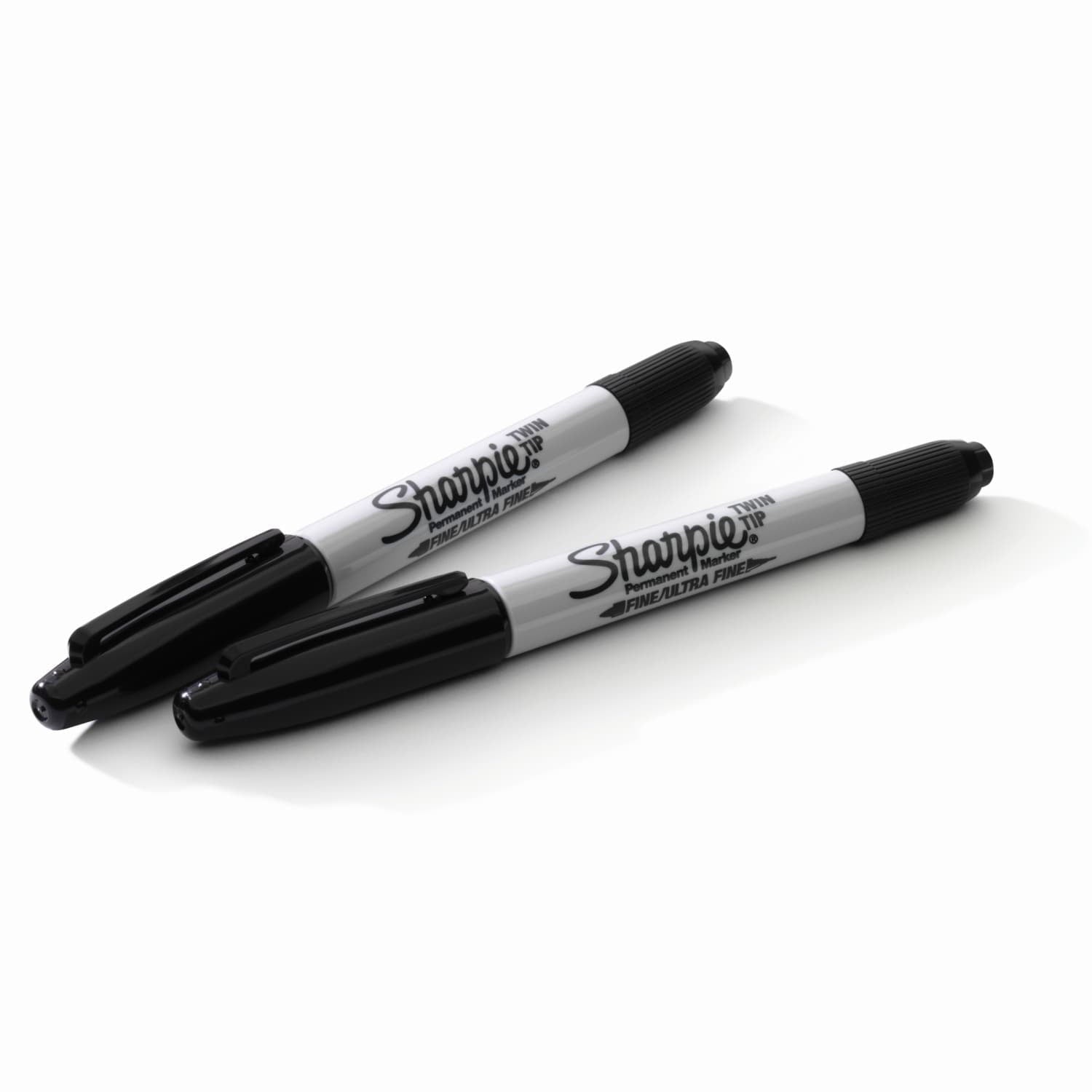 Sharpie Twin Tip Permanent Markers, Fine and Ultra Fine, Black, 2 Count - Image 2