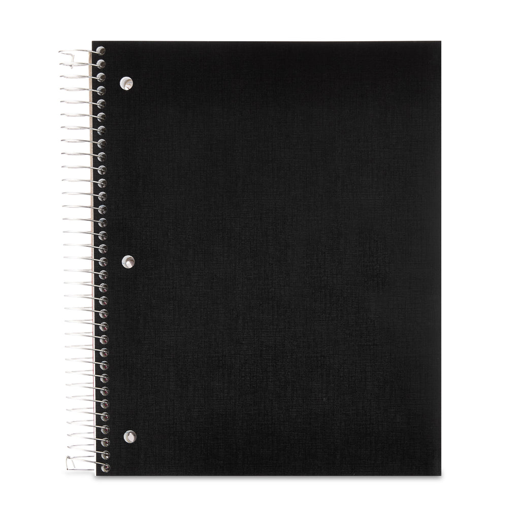 Wide Ruled 5-Subject Poly Notebook, Black, 8.5" x 10.5", 160 Sheets - Image 3