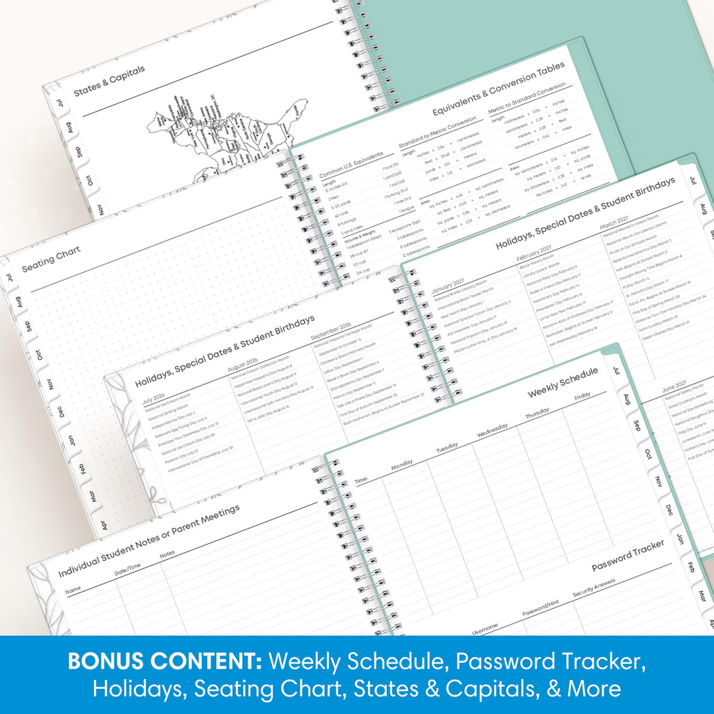 2026-2027 Weekly and Monthly Academic Year Teacher Lesson Planner Calendar, July 2026 - June 2027, 8.5" x 11", Flexib... - Image 5