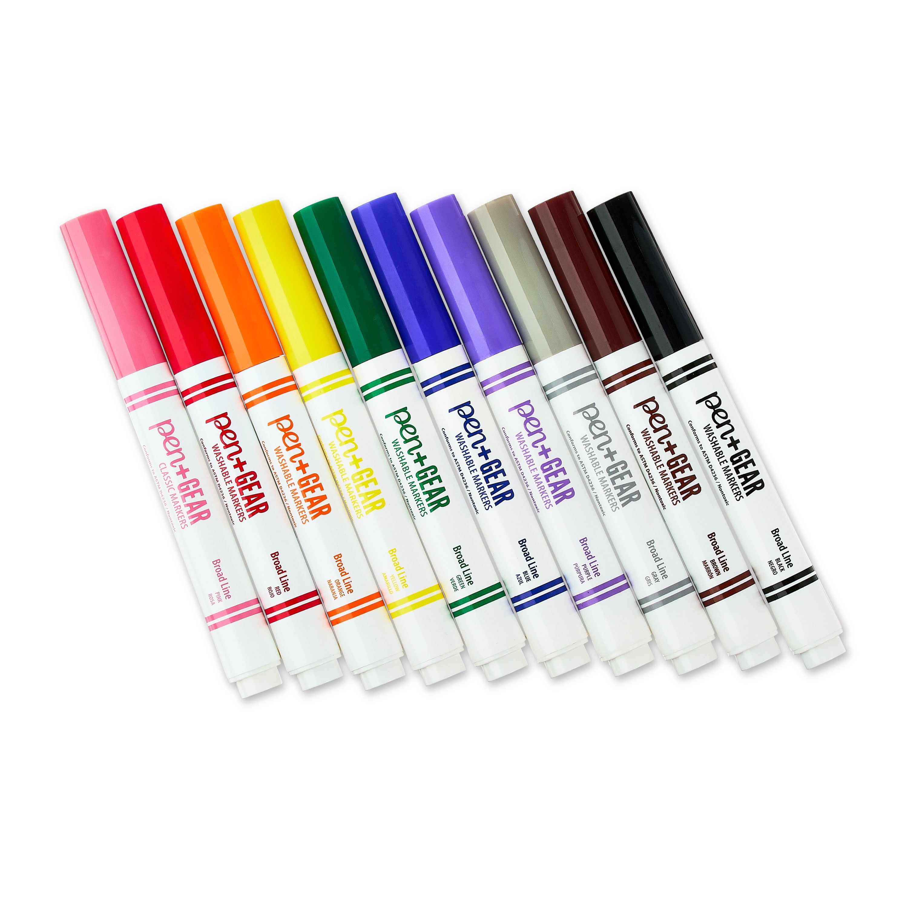 (2 pack) Washable Markers, Broad Tip, Assorted Colors, 10 Count - Image 5