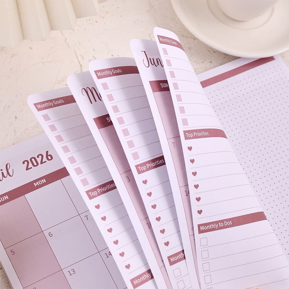 [Floral Monthly Planner] 2 Years Floral Beige Hardcover Monthly Planner - 2026 A5 Monthly Calendar To Do Notebook With Monthly Tabs And Stud - Image 4