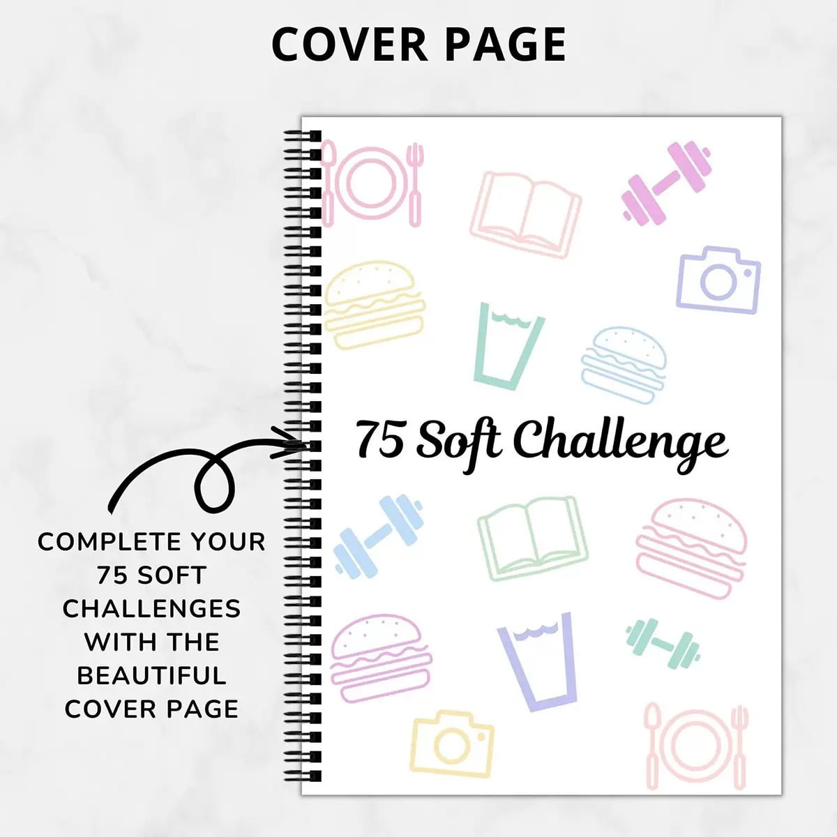 75-Day Planner Notebook, 75 Easy Target Tracker Journal – Editable Spiral Organizer Notepad with Weekly & Monthly Cal... - Image 4