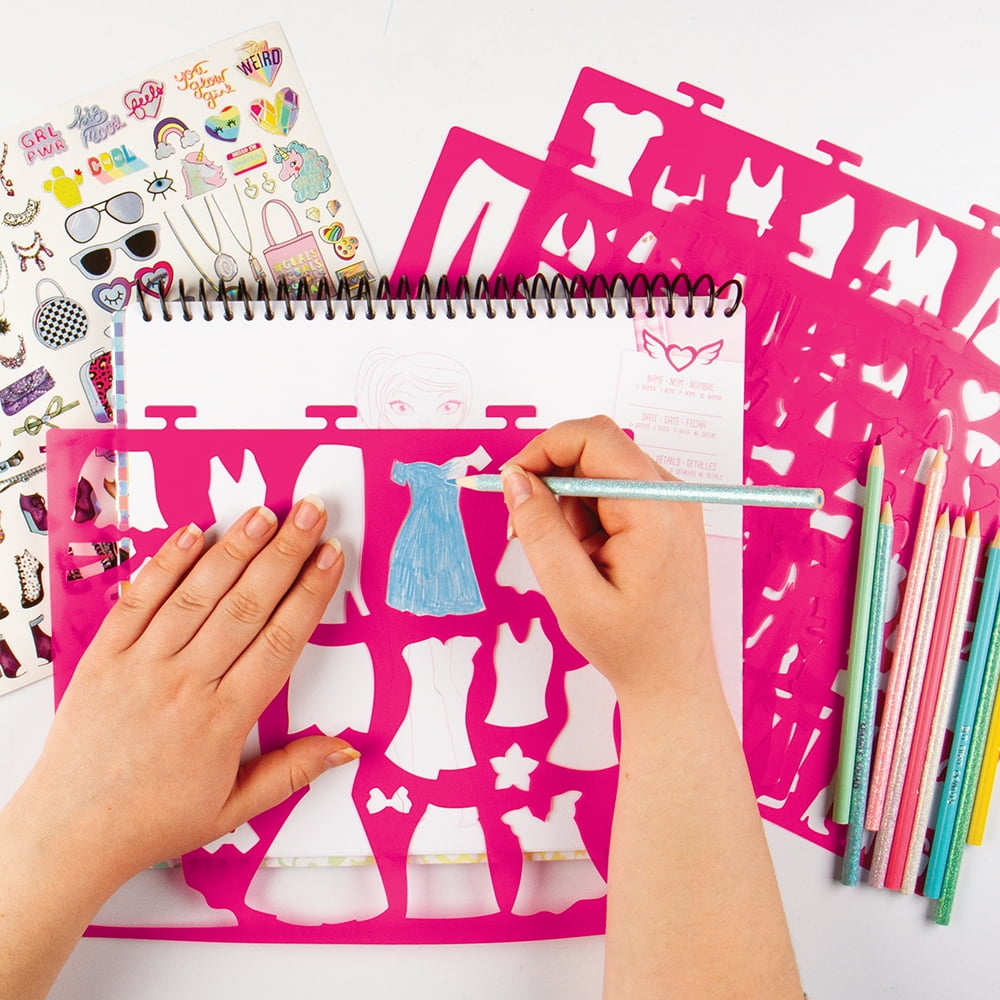 Portfolio Sketch Pad & Writing Notebook with 4 Stencil Sheets, 8.5in x 11in, 40 Pages - Image 6