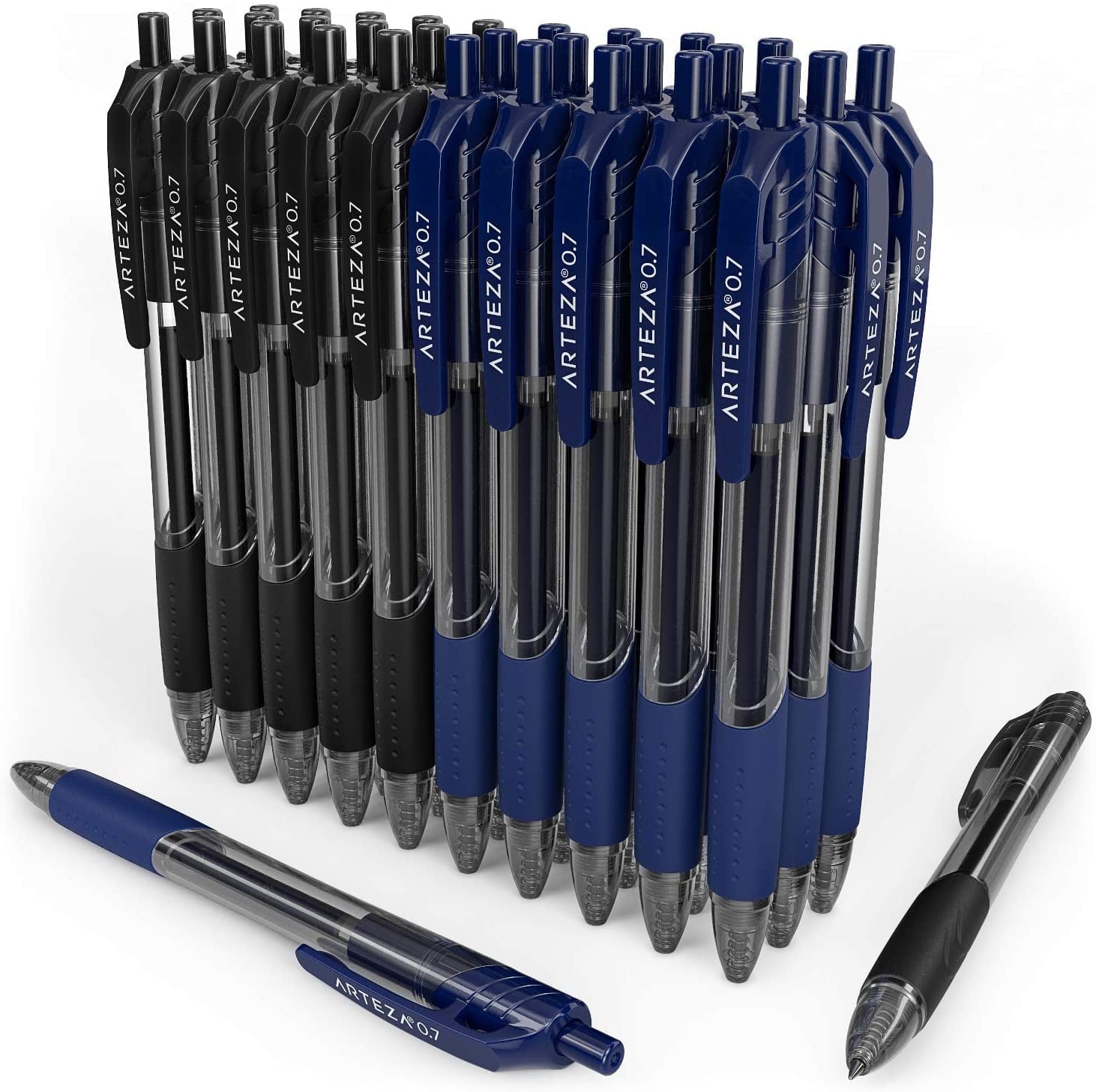 Arteza Retractable Gel Ink Pens Set, Black & Blue - Doodle, Draw, Journal - 30 Pack - Image 5