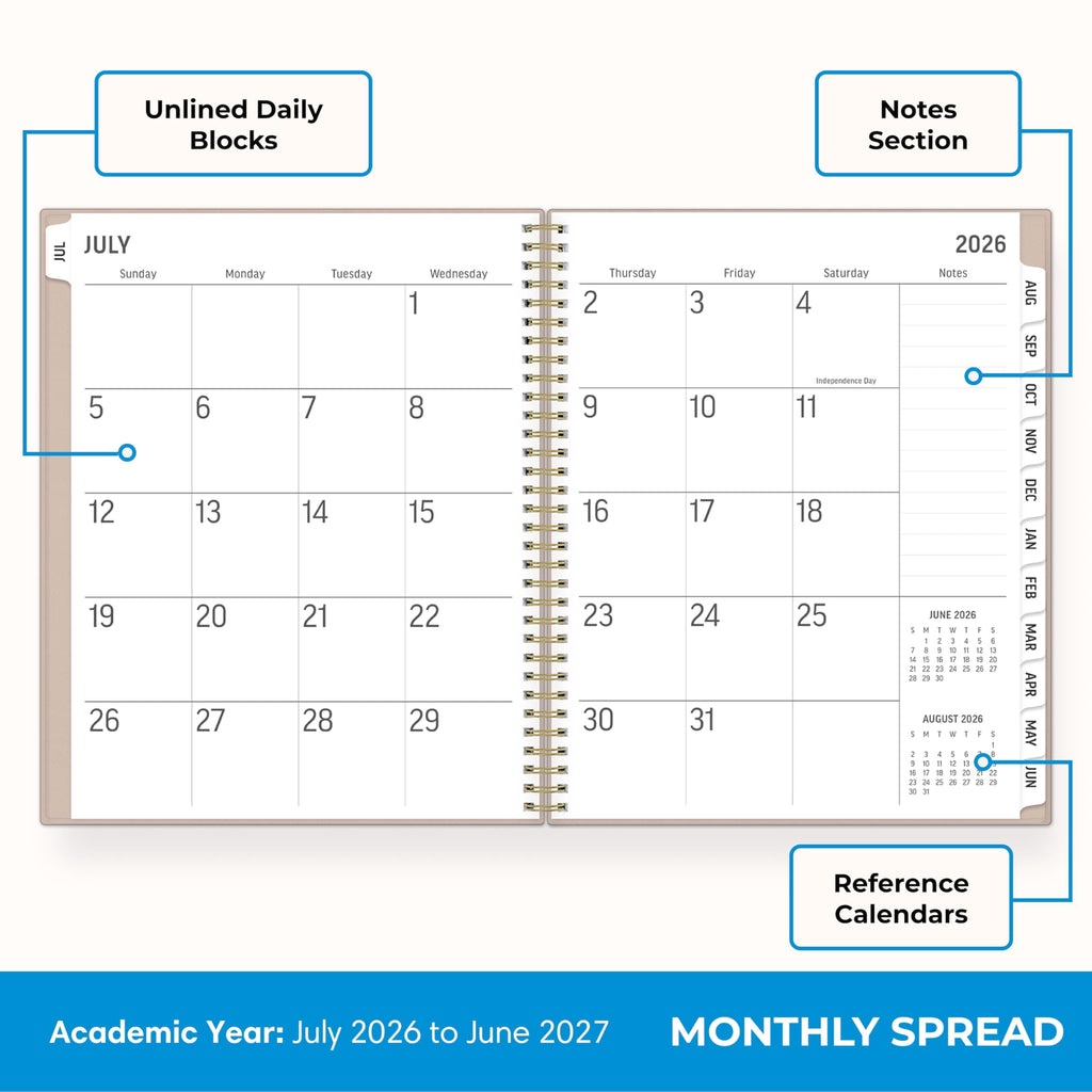 2026-2027 Large Print Weekly and Monthly Academic Year Planner Calendar, July 2026 - June 2027, 8.5" x 11", Flexible ... - Image 4