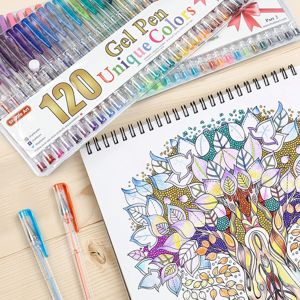 240 Pack Gel Pens, 2 Sets of 120 Colors Gel Pens for Adults Coloring Books Drawing Doodling Crafts Scrapbooking Journ... - Image 5