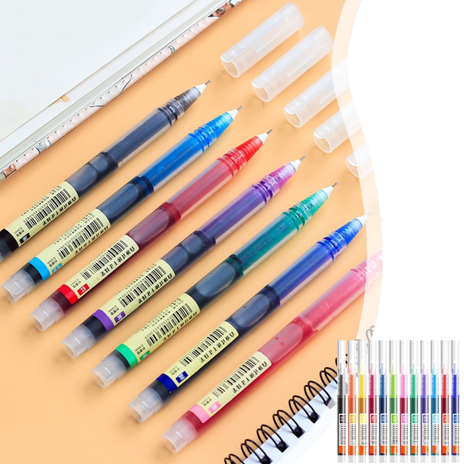 point Set, 12 Pieces Rolling 0.5 Mm Japanese Fast Drying Point Liquid Ink Glossy Writing For Office Supplies - Image 5