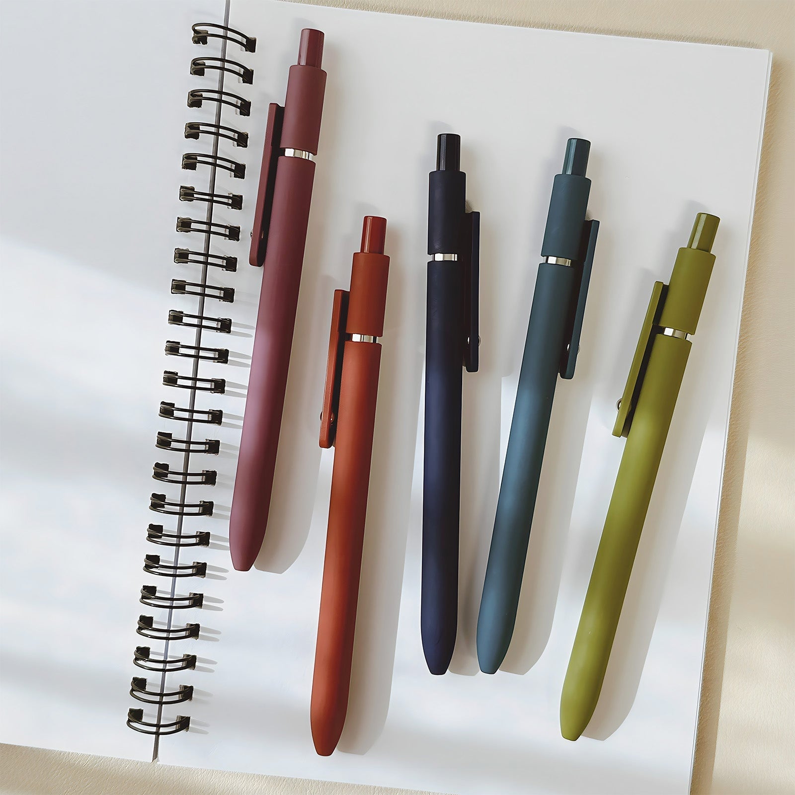 Wrapables Smooth Retractable Black Ink Gel Pens, 0.5mm Fine Point, for Home Office Work (Set of 5), Oceanic - Image 6