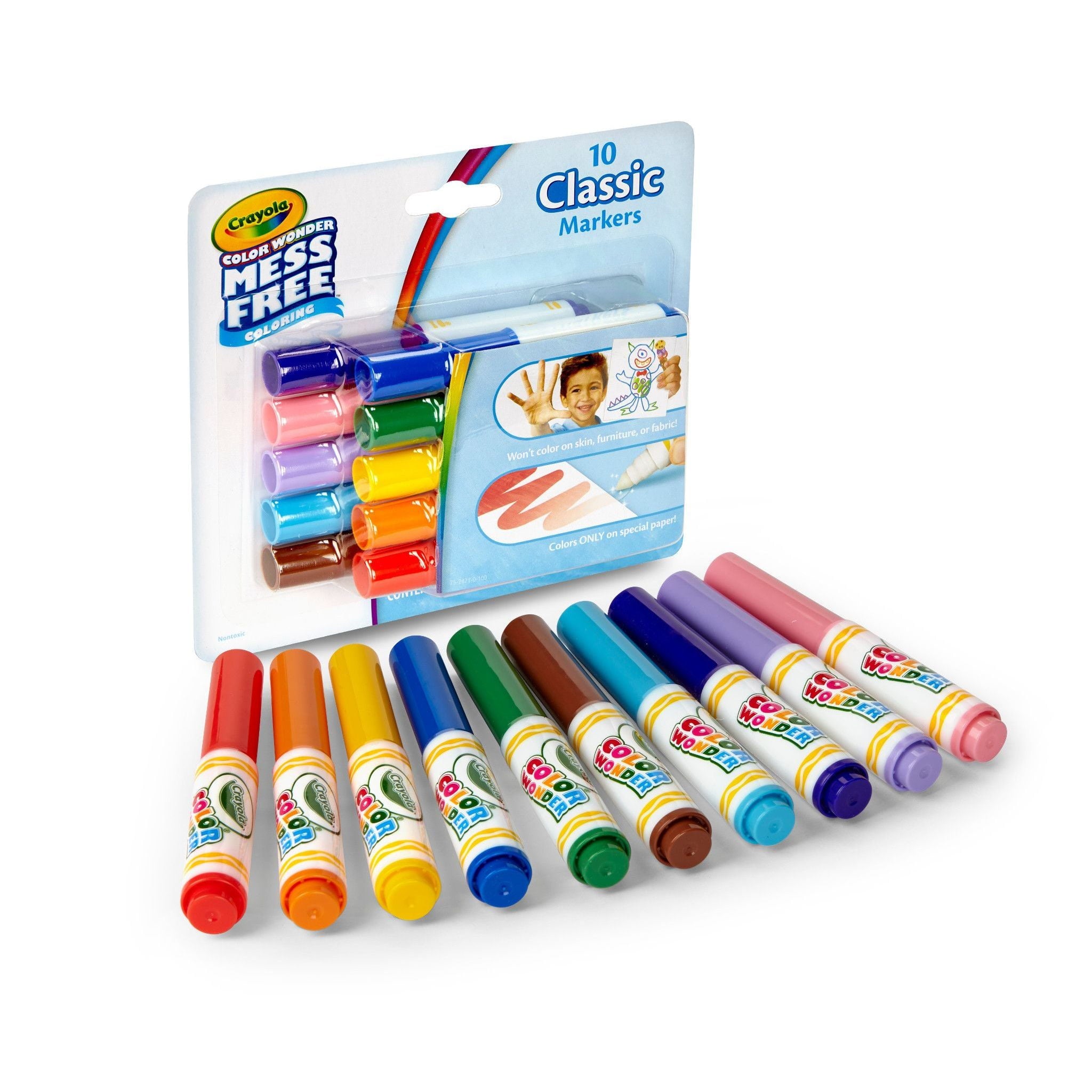 Color Wonder Mini Markers, 10 Ct, Classic Colors, Toddler Art Supplies, Travel Activity, Coloring Gift for Kids, 3+ - Image 6