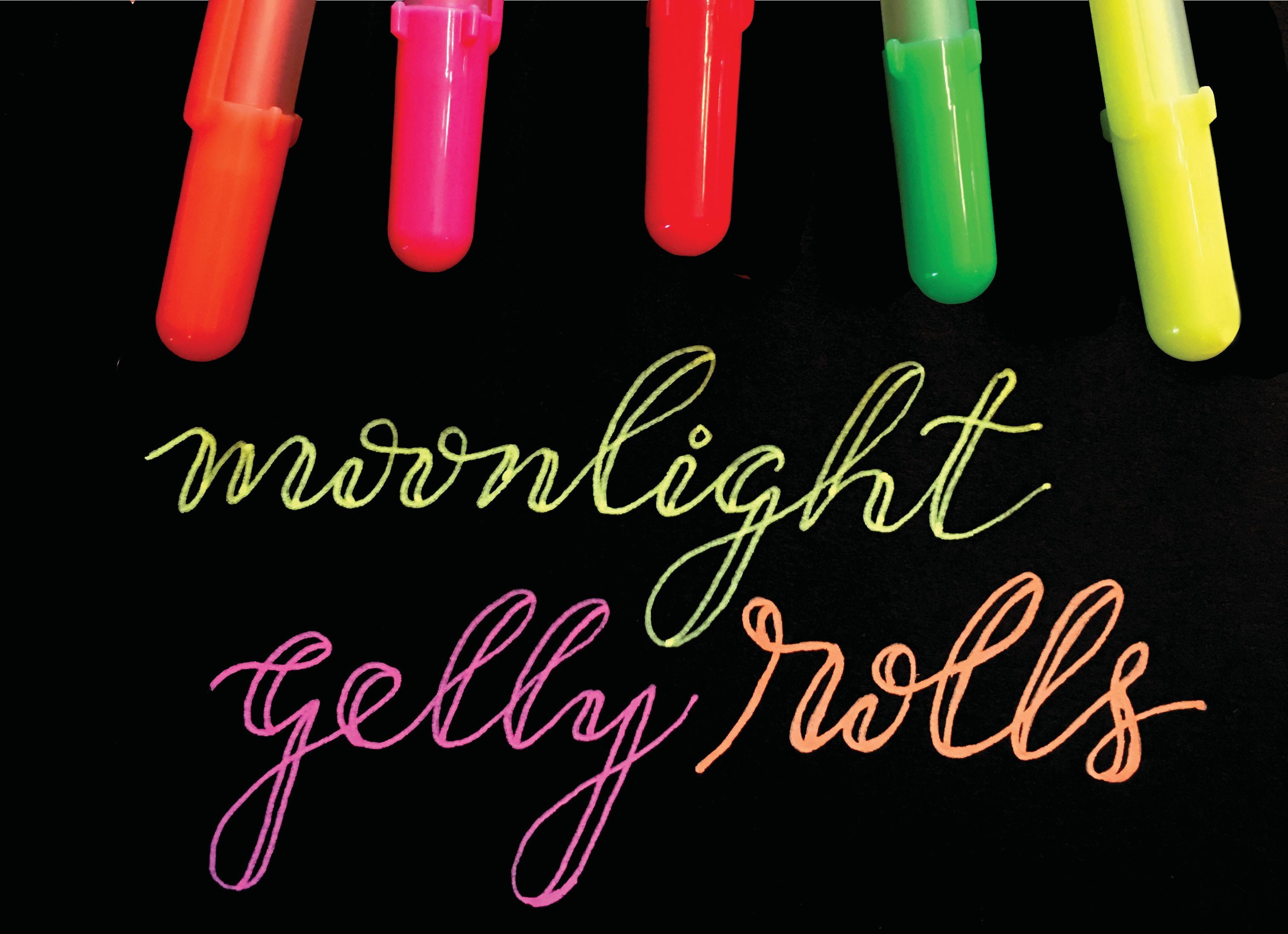 Sakura Gelly Roll Moonlight Gel Pens  5 Count, Fluorescent Opaque Ink, 1.0mm Bold Point - Image 6