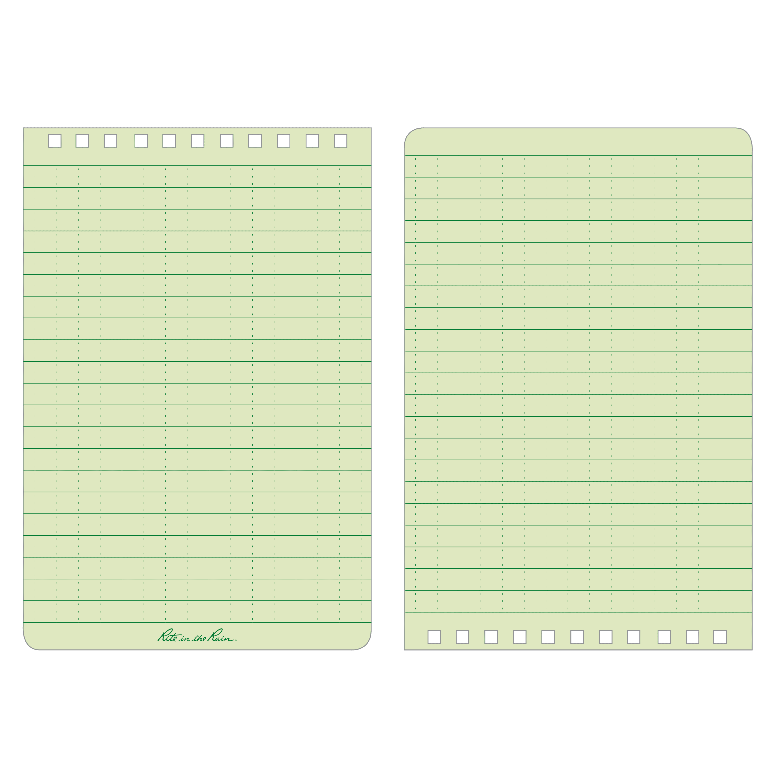 All-Weather Top-Spiral Notebook, 4" x 6", Green Cover, Universal Pattern (No. 946) - Image 2