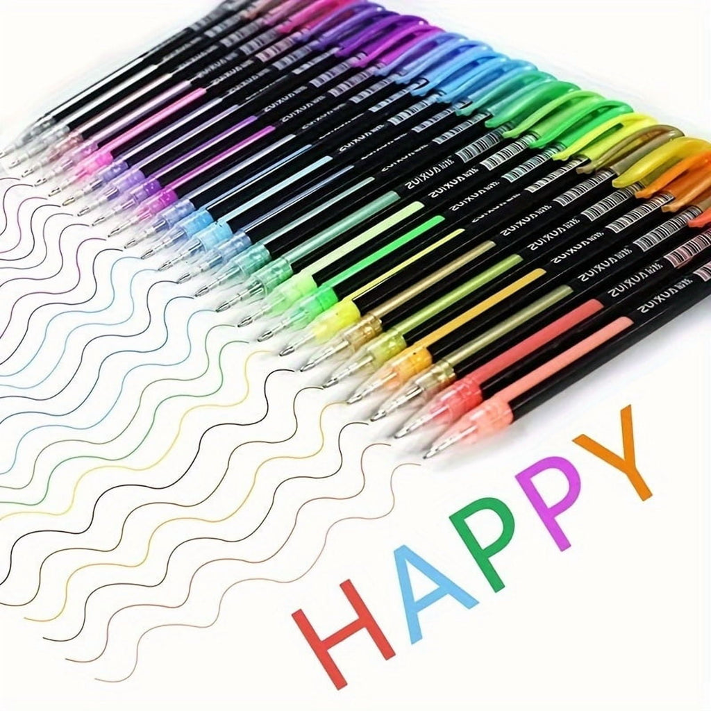 60-Piece Vibrant Gel Pens Set - Fine Point, Unique Colors - Image 4