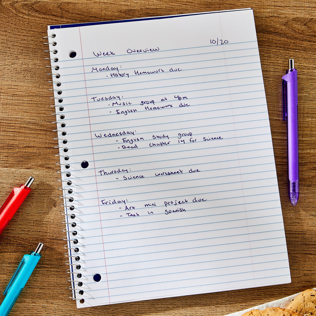 1-Subject Notebook, College Ruled, Blue, 70 Sheets - Image 3