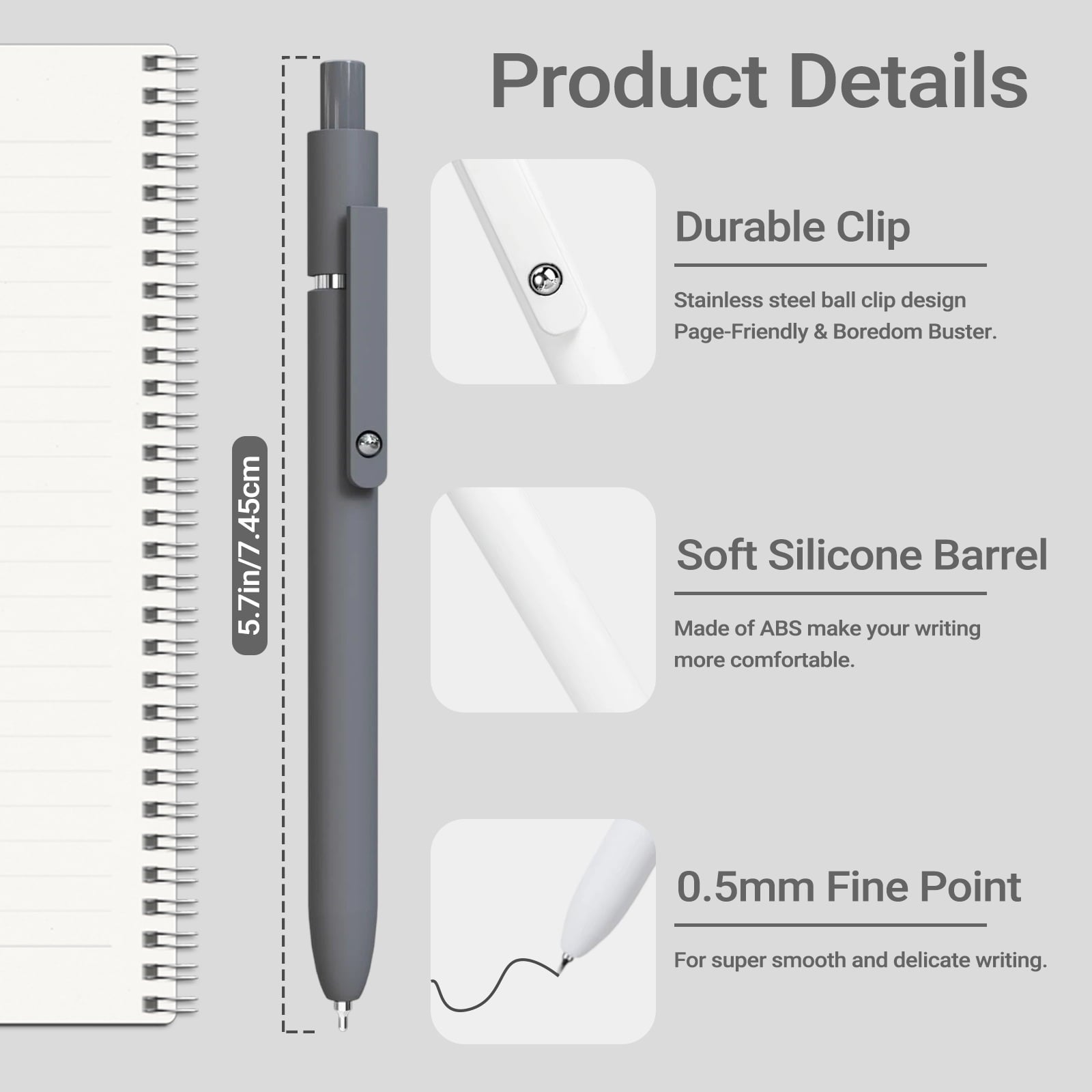 Set, Retractable , Quick Drying Ink , Fine Nib, Advanced Smooth Writing , Aesth - Image 2