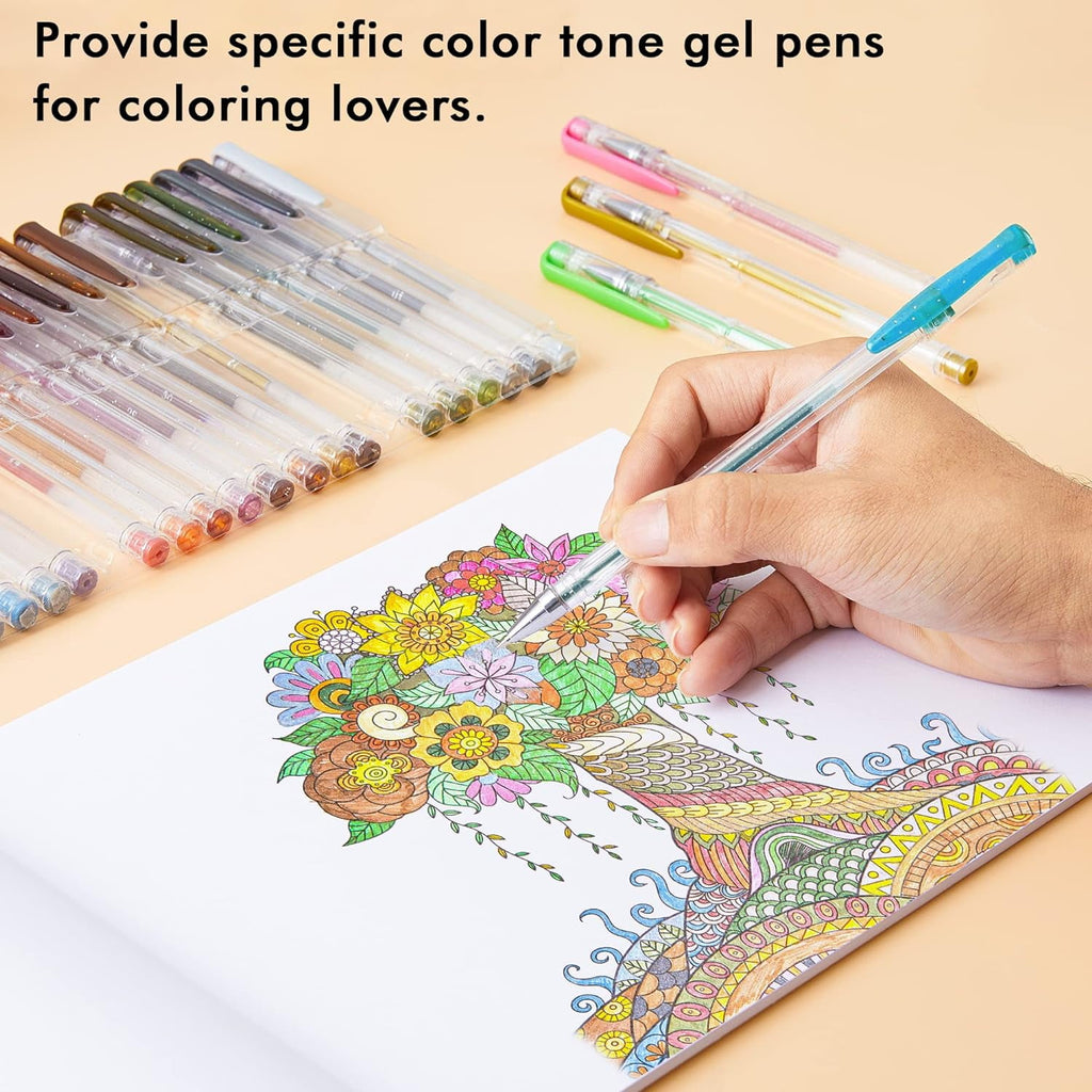 Shuttle Art 60 Pack Earth Tone Gel Pens, 30 Brown Earth Tone Gel Pens with 30 Refills for Adults Coloring Books Journaling Drawing Nature, L - Image 5
