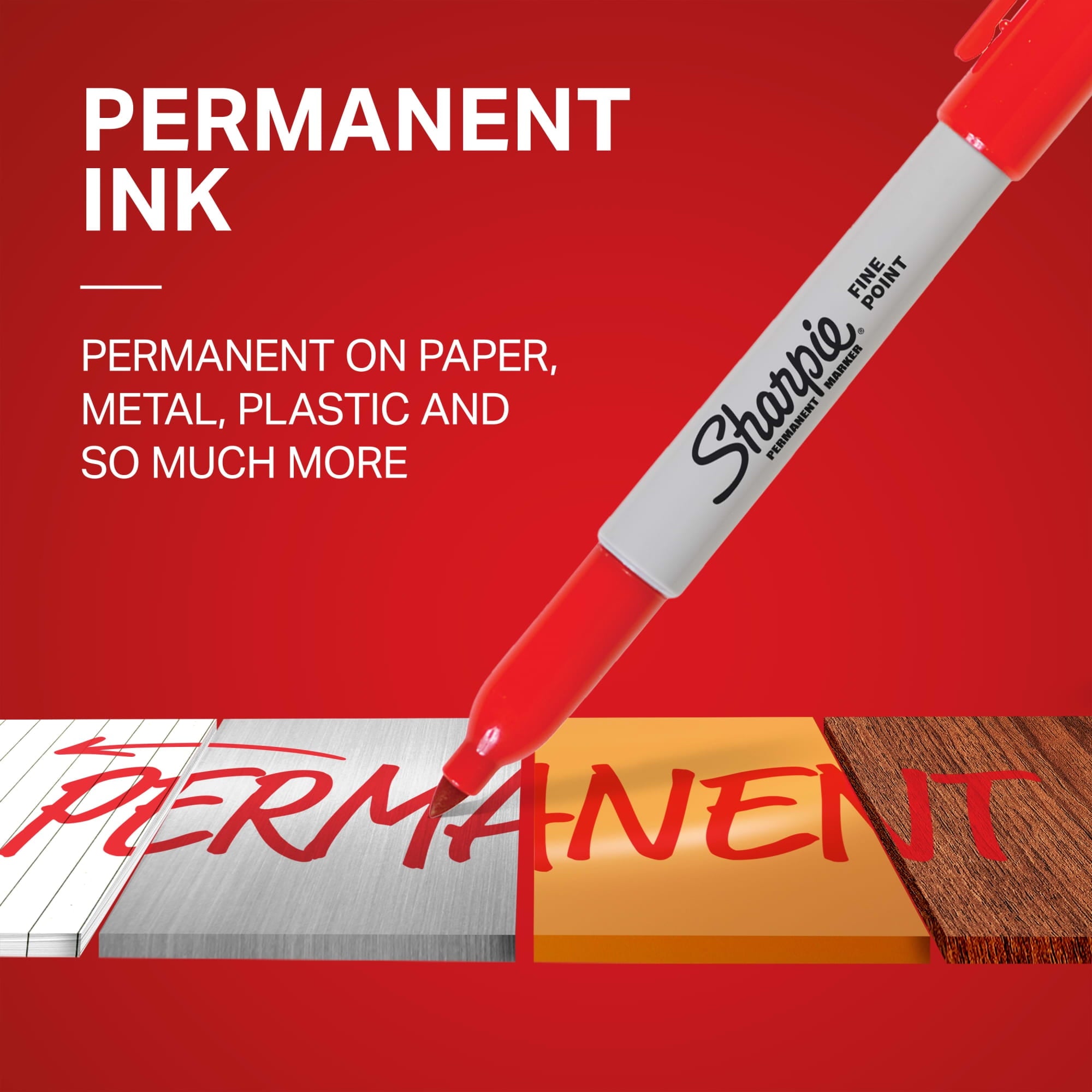 Permanent Markers, Fine Point, Red, 36 Count - Image 2