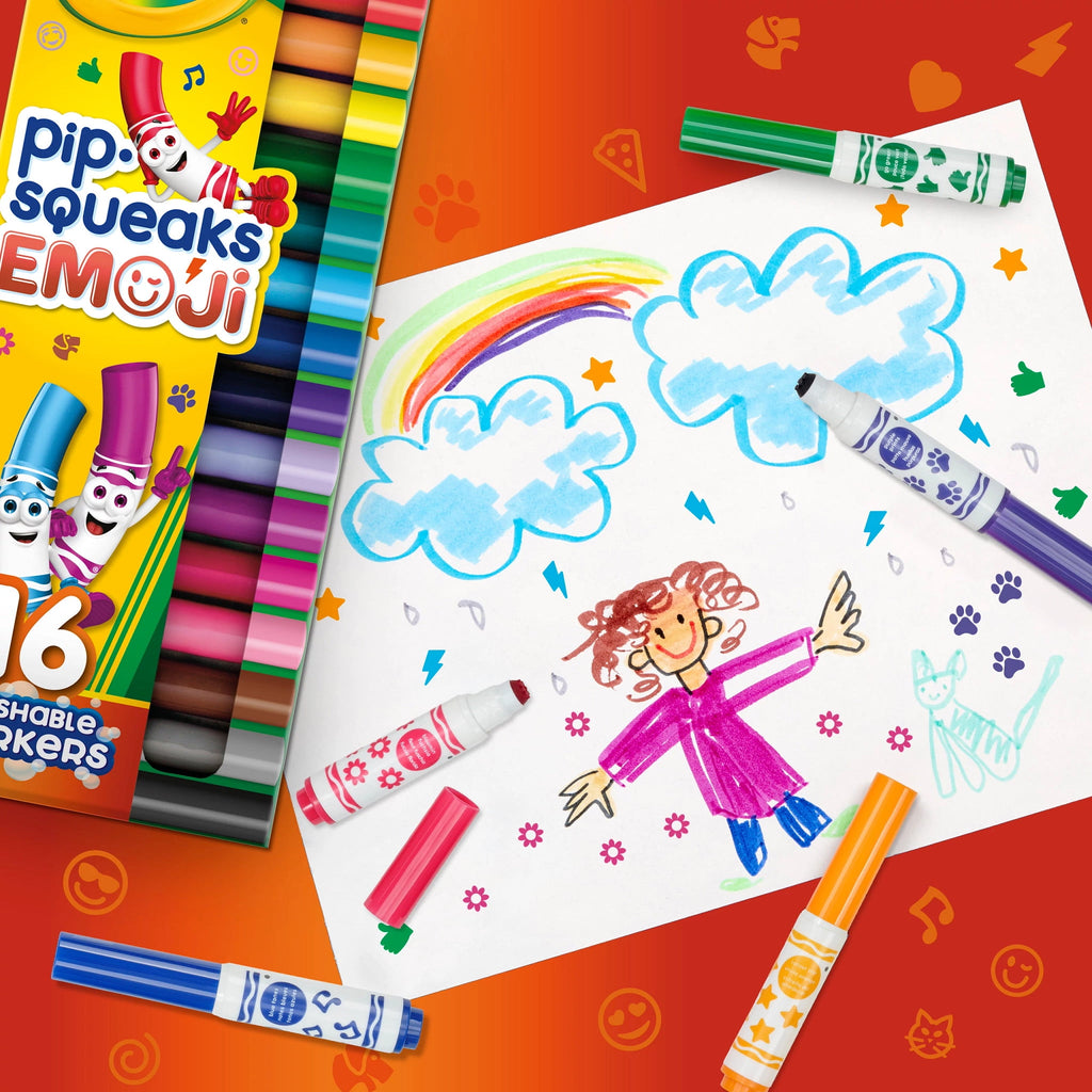 Pip-Squeaks Emoji Stamp Washable Markers, 16 Count - Image 6