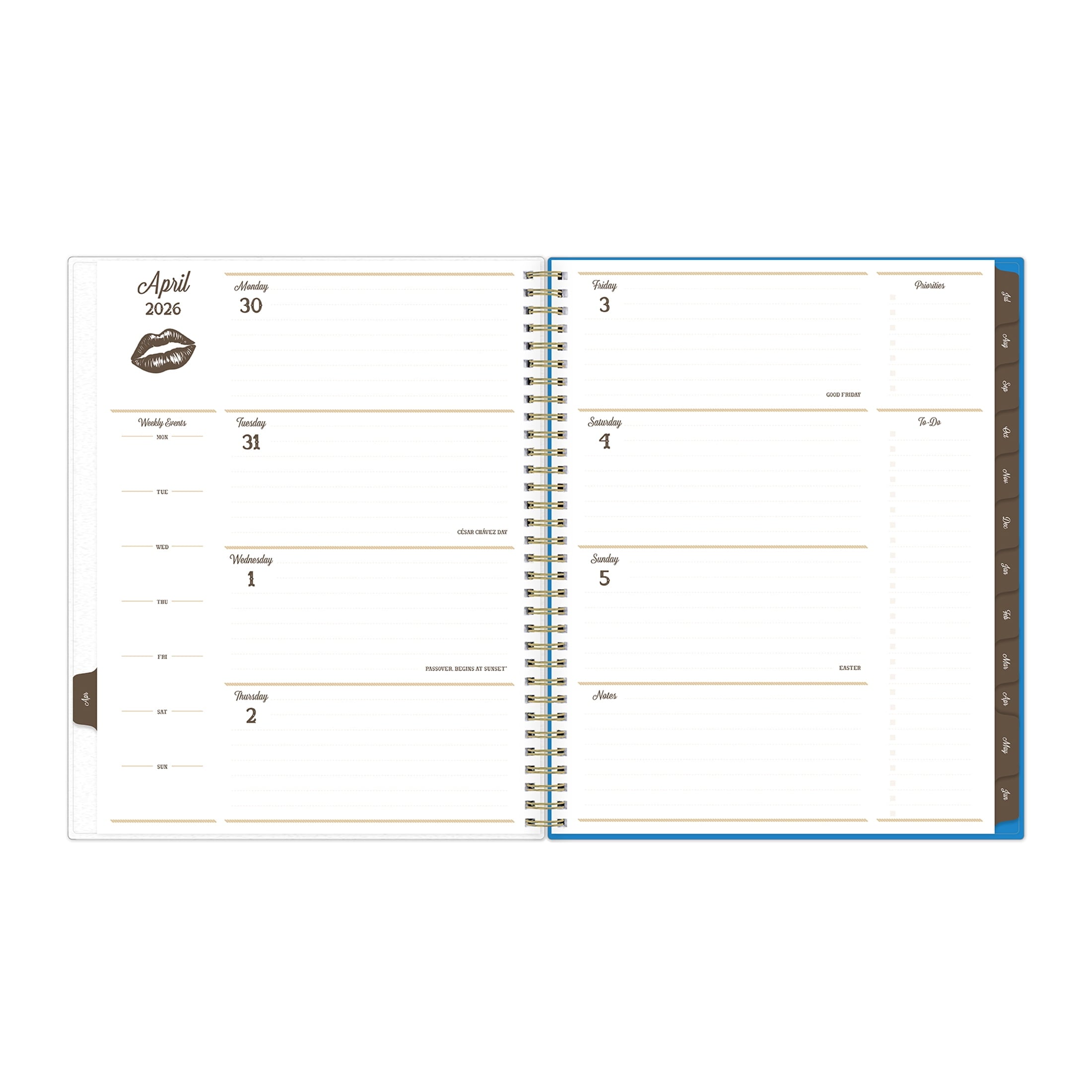 for Monthly Weekly Planner, 8.5" x 11", Hanky Blue 15-Month (April 2026 - June 2027) - Image 4