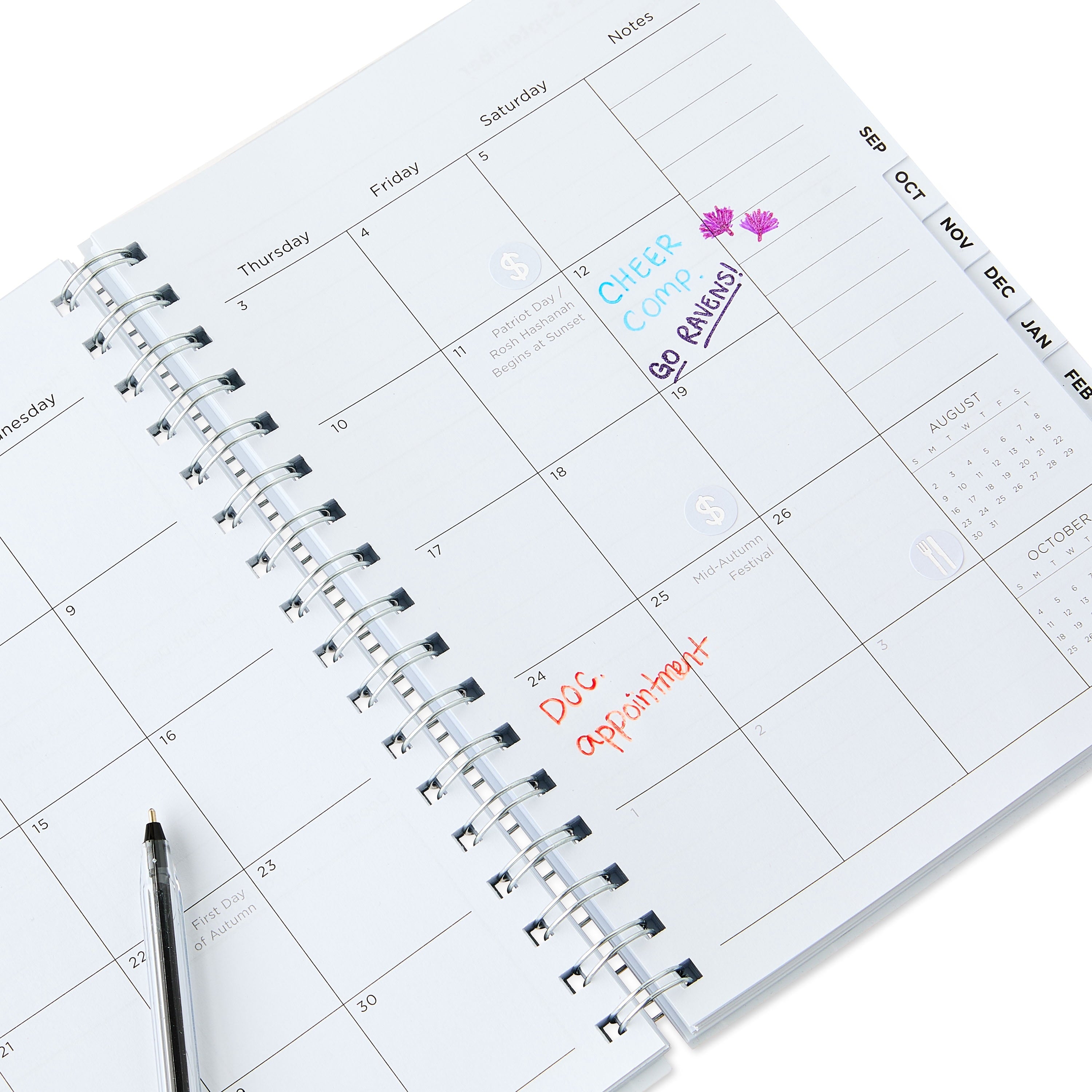 Pen+Gear Medium Monthly Weekly April 2026 - June 2027 Planner, Black and White Grid - Image 4