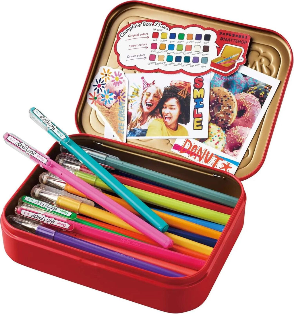 MATTEHOP Color Gel Pen Set, (1.0 mm), 21 Colors, with Metal Box - Image 5