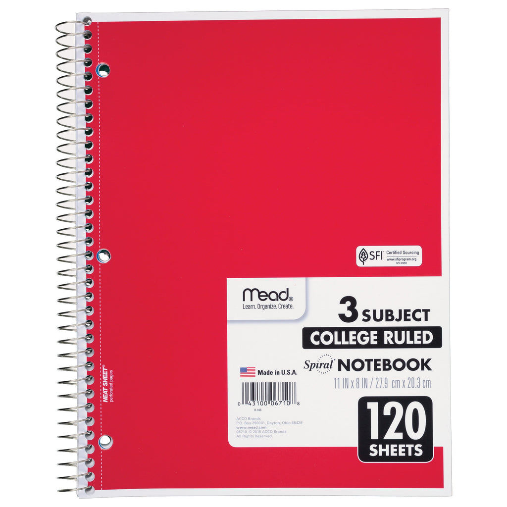 Mead Spiral Bound Notebook, College Rule - Image 3