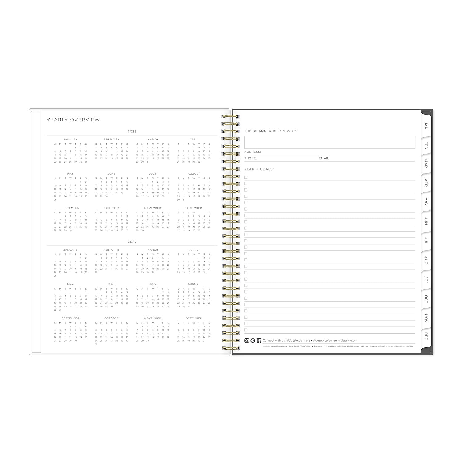 2026 Weekly and Monthly Planner Calendar, January 2026 - December 2026, 8.5" x 11", Flexible Cover, Laminated Tabs, D... - Image 6
