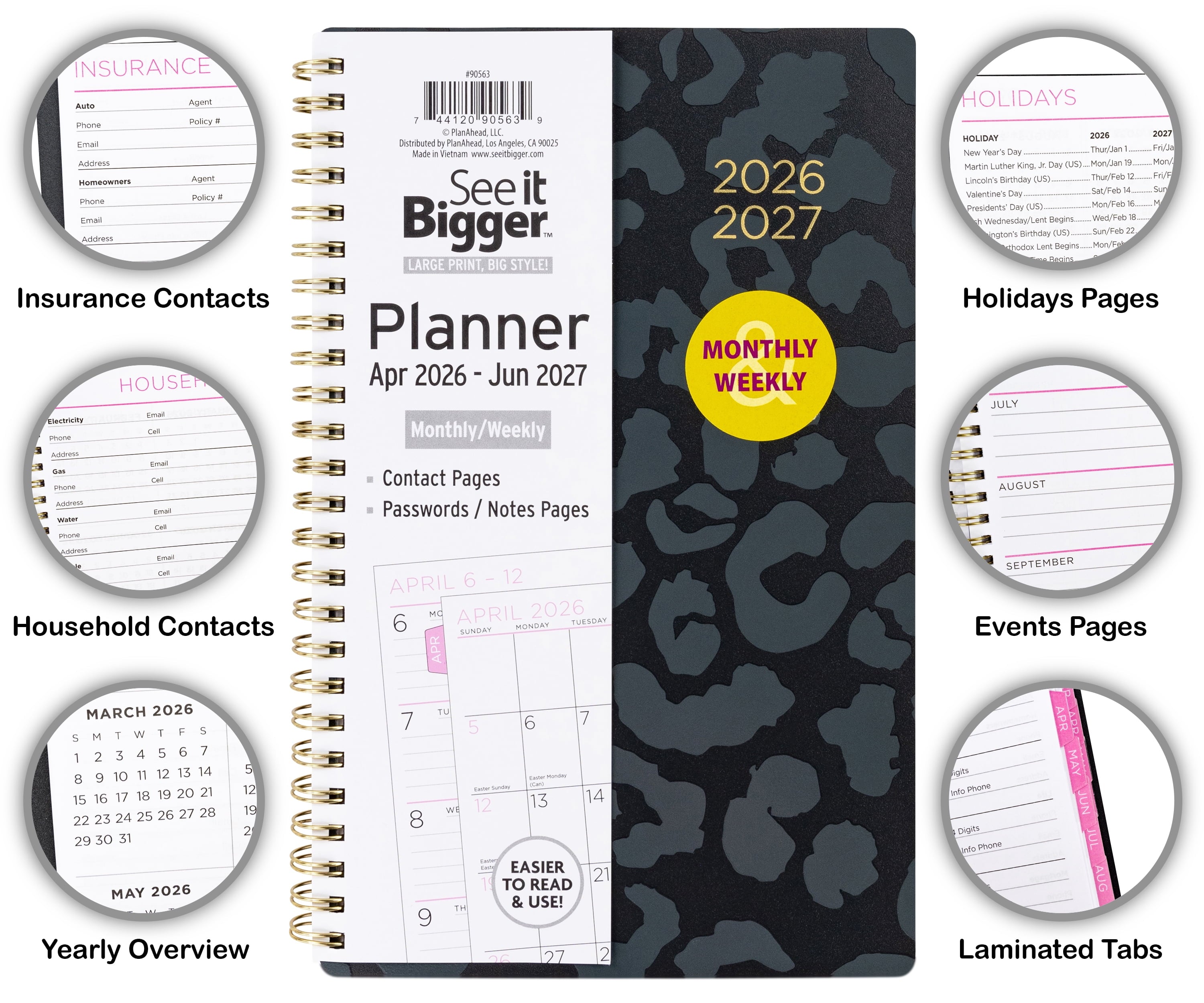 M/W Planner, Medium (5.5" x 8.75"), Fashion, 15-Month: Apr 2026 - Jun 2027 - Image 3