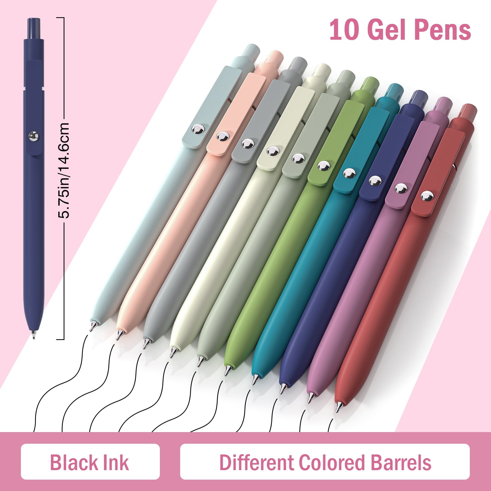 10 pcs Black Ink 0.5mm Fine Point Pen Set, Quick-drying Smooth Writing Aesthetic Journal for Women, Pretty for Home, ... - Image 2