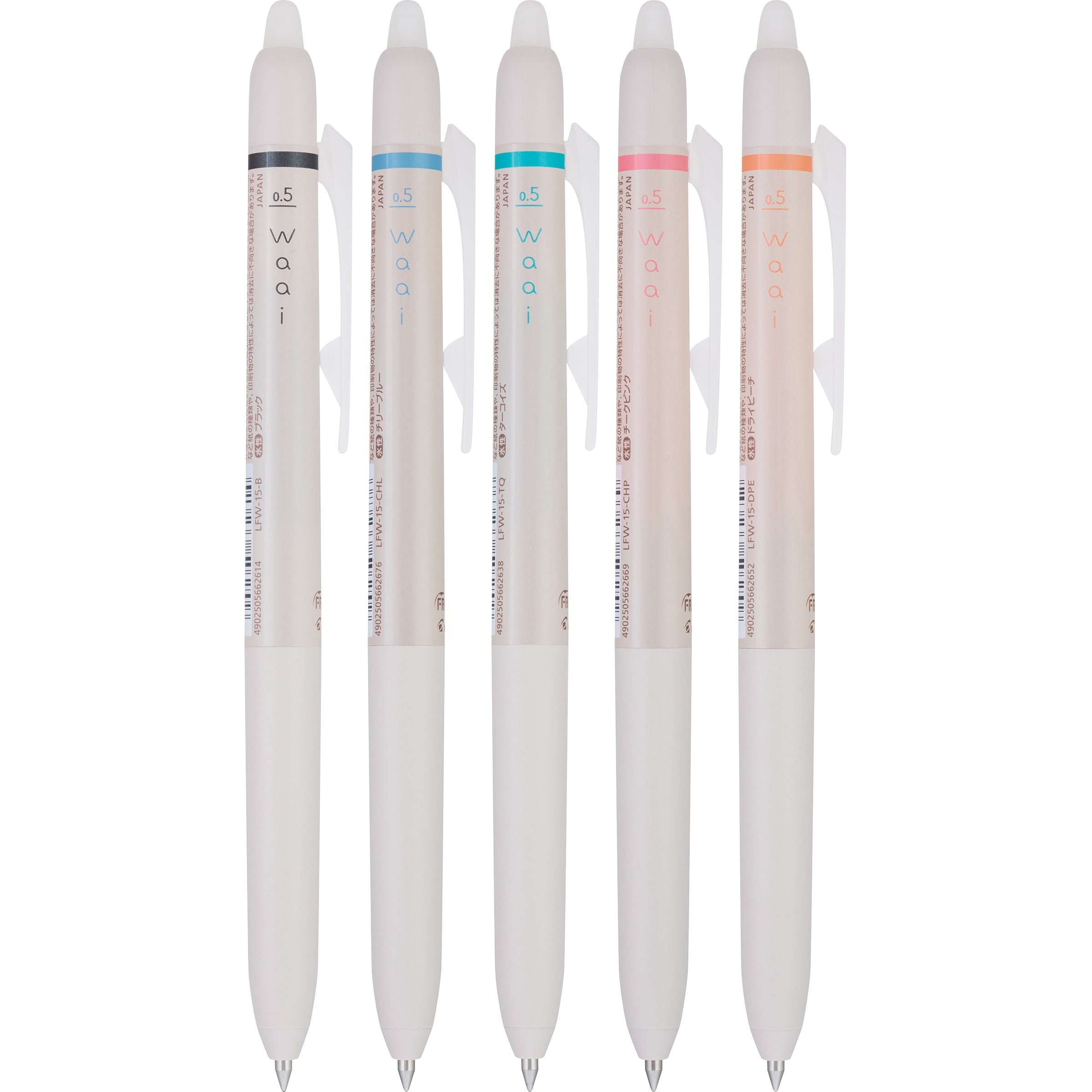 FriXion Waai Erasable Gel Ink Pens, Extra Fine Point, 0.5 mm, Assorted Color Inks, 5 Count - Image 4