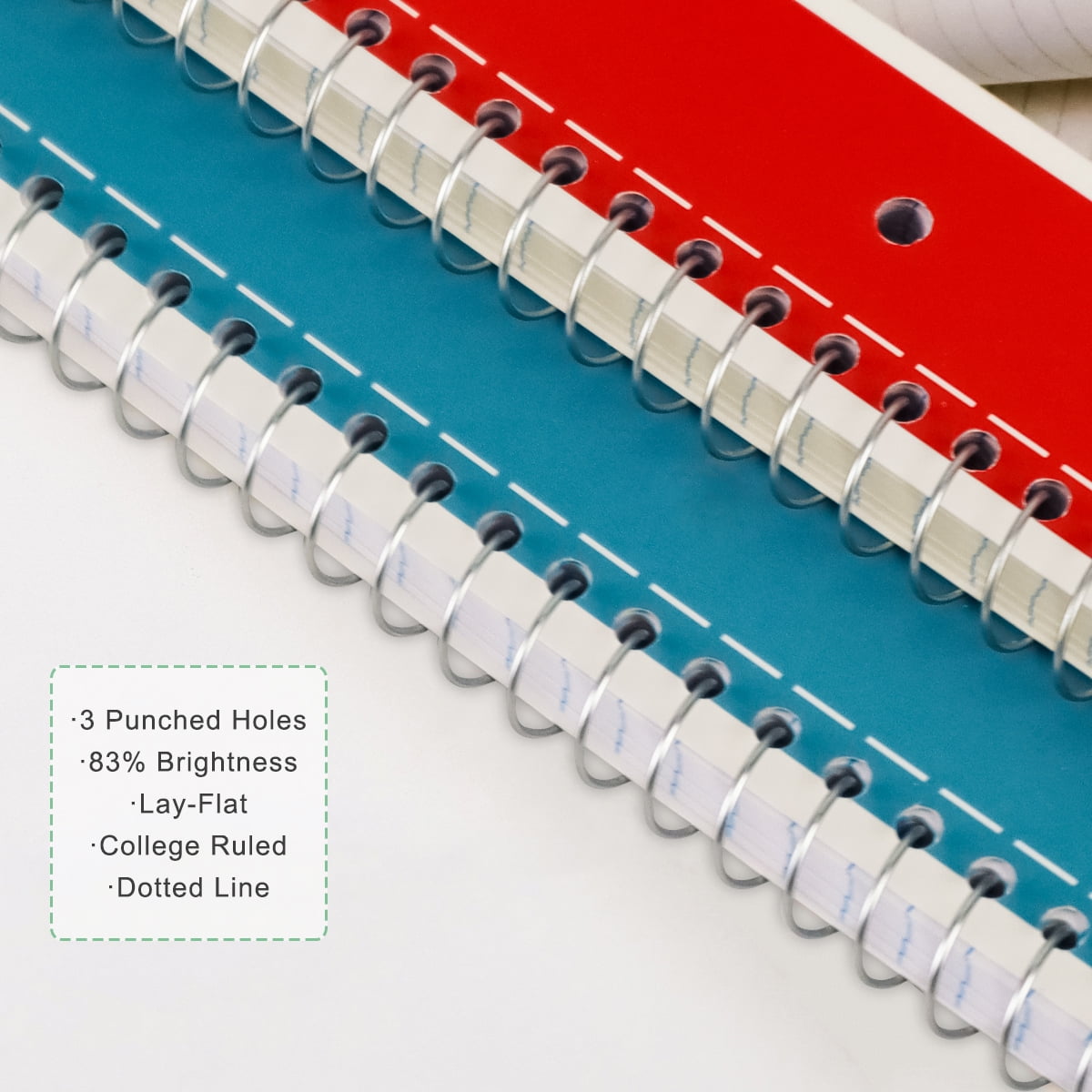 1 Subject College Ruled, 70 Sheets, 8" x 10-1/2", 3 Hole Punched, Lined s,6 Pack - Image 5