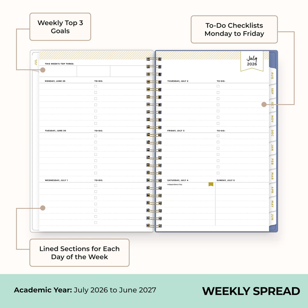 Day Designer 2026-2027 Weekly and Monthly Academic Year Planner Calendar, July 2026 - June 2027, 5" x 8", Clear Pocke... - Image 3