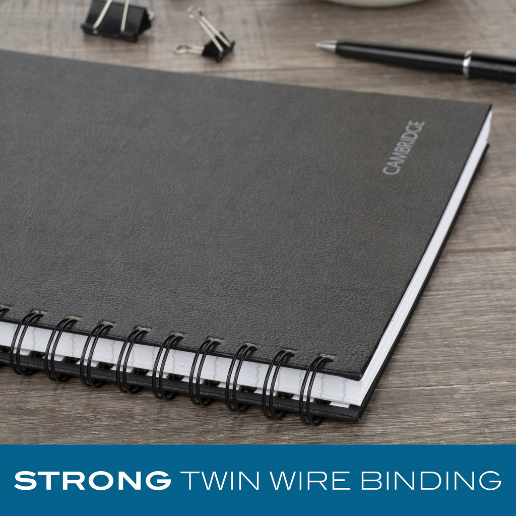 Cambridge Limited Legal Ruled Business Notebook with Pocket, 8" x 11", Black, Hardcover, Wirebound, 96 Sheets - Image 4