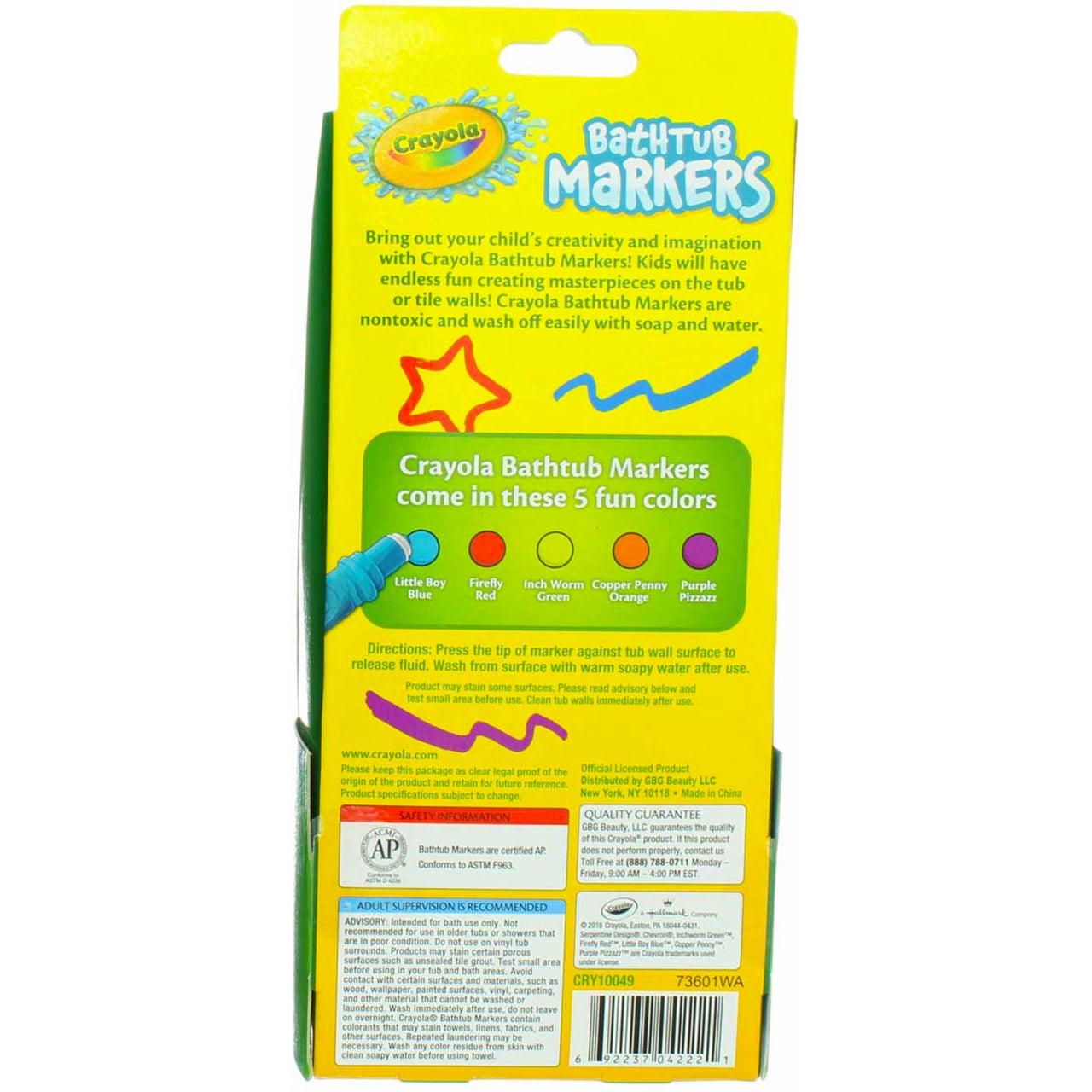 Bathtub Markers, 5 Count, Assorted Colors - Image 5