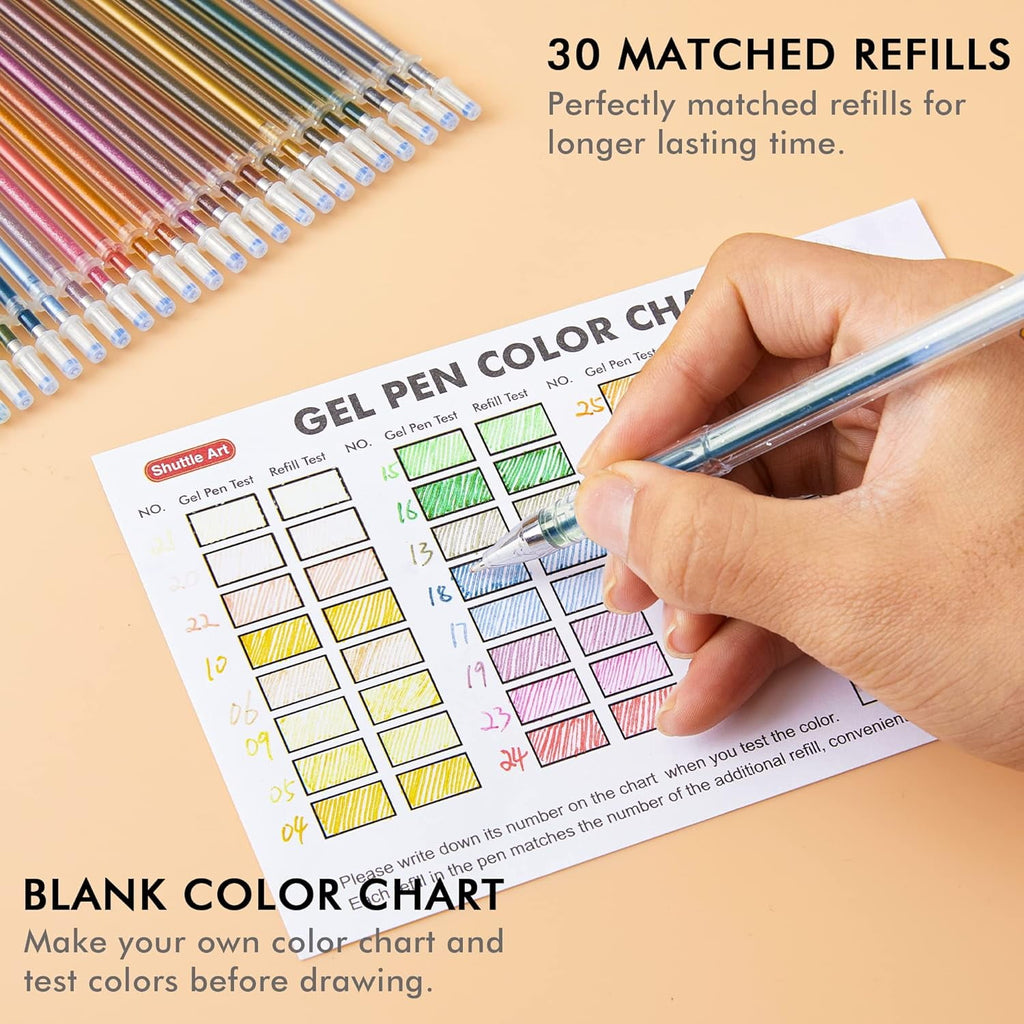 Shuttle Art 60 Pack Earth Tone Gel Pens, 30 Brown Earth Tone Gel Pens with 30 Refills for Adults Coloring Books Journaling Drawing Nature, L - Image 4