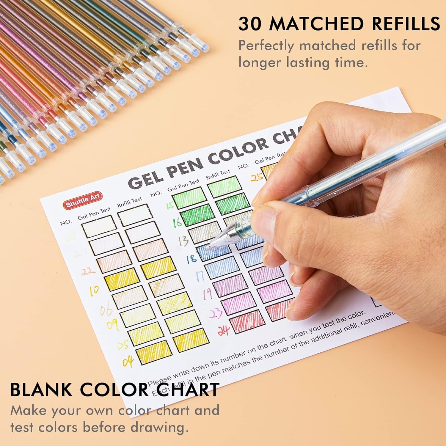 Shuttle Art 60 Pack Earth Tone Gel Pens, 30 Brown Earth Tone Gel Pens with 30 Refills for Adults Coloring Books Journaling Drawing Nature, L - Image 4