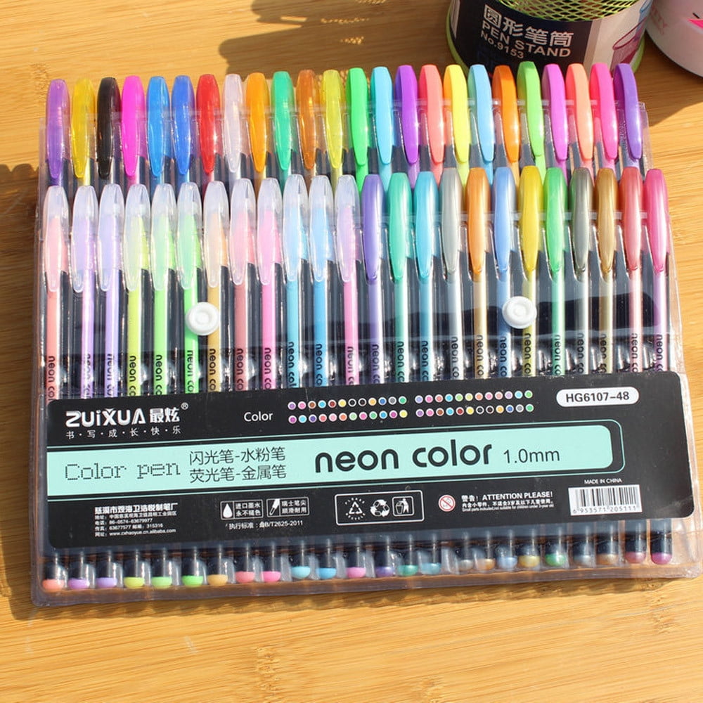 Darzheoy 48 Colors Glitter Gel Pens, Colored Pens for Adult Coloring, Pens for Women, Cute Pens Set, Art Gel Pens Office Supplies - Image 2