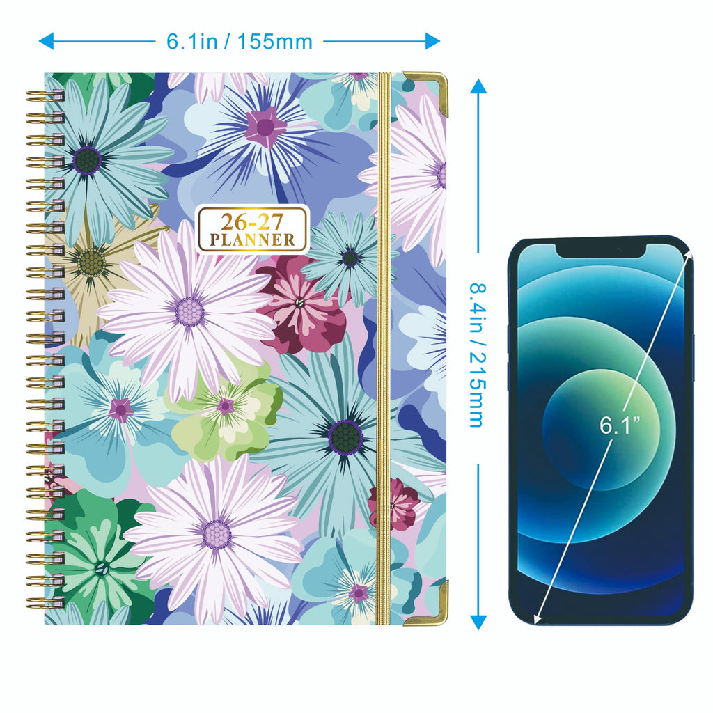 Daily Planner 2026-2027, 6.2 x 8.5 Inch Weekly & Monthly Organizer, Hardcover Agenda with Tabs & Notes - Image 2