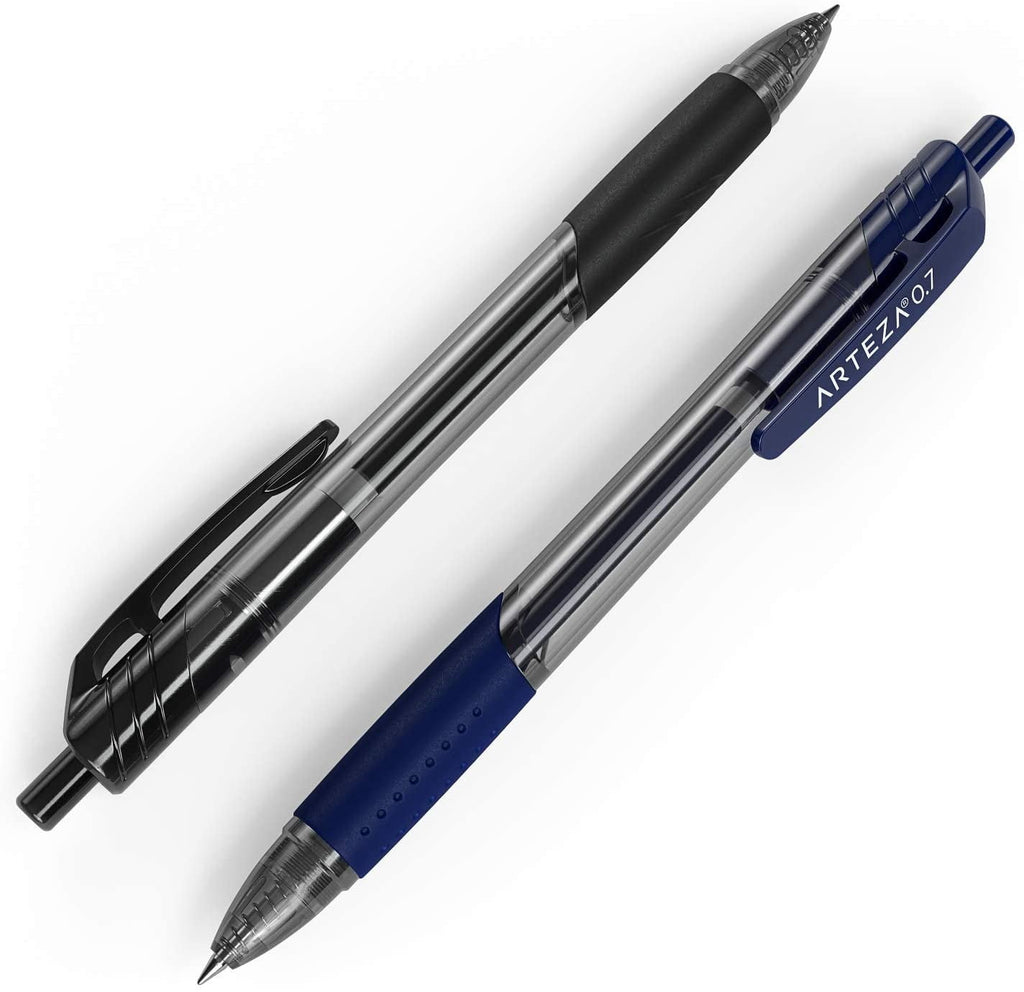 Arteza Retractable Gel Ink Pens Set, Black & Blue - Doodle, Draw, Journal - 30 Pack - Image 3