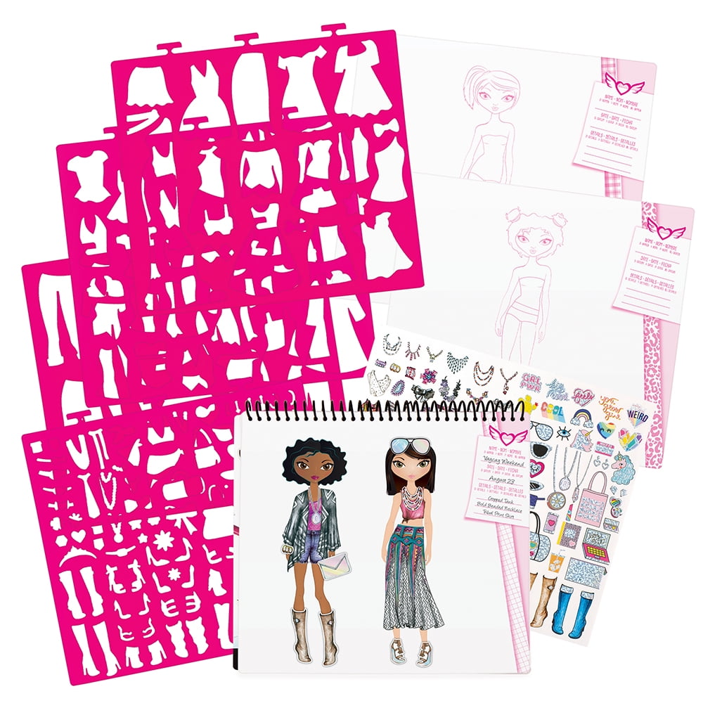 Portfolio Sketch Pad & Writing Notebook with 4 Stencil Sheets, 8.5in x 11in, 40 Pages - Image 4