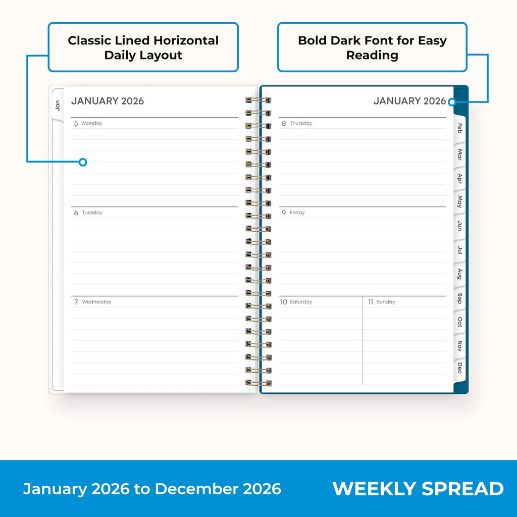 Blue Sky 2026 Weekly and Monthly Planner Calendar, January 2026 - December 2026, 5" x 8", Flexible Frosted Cover, Laminated Tabs, Durable Tw - Image 3